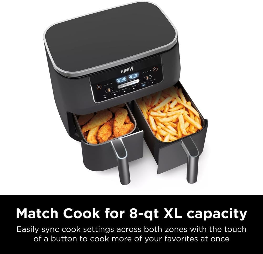 Ninja Air Fryer, Thermometer, Roast, Bake, Air Fry, Crisps, Broil, Reheats, Keep Warm, 10-in-1, Fries, Frozen Food, Veggies, and Meat, Quick Meals, Healthy Meals, Less Oil