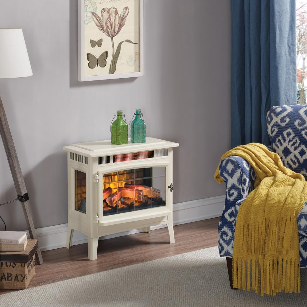 duraflame Freestanding Electric Fireplace Stove Heater with 3D Flame Effect for 1,000 Sq. Ft. Room, Black