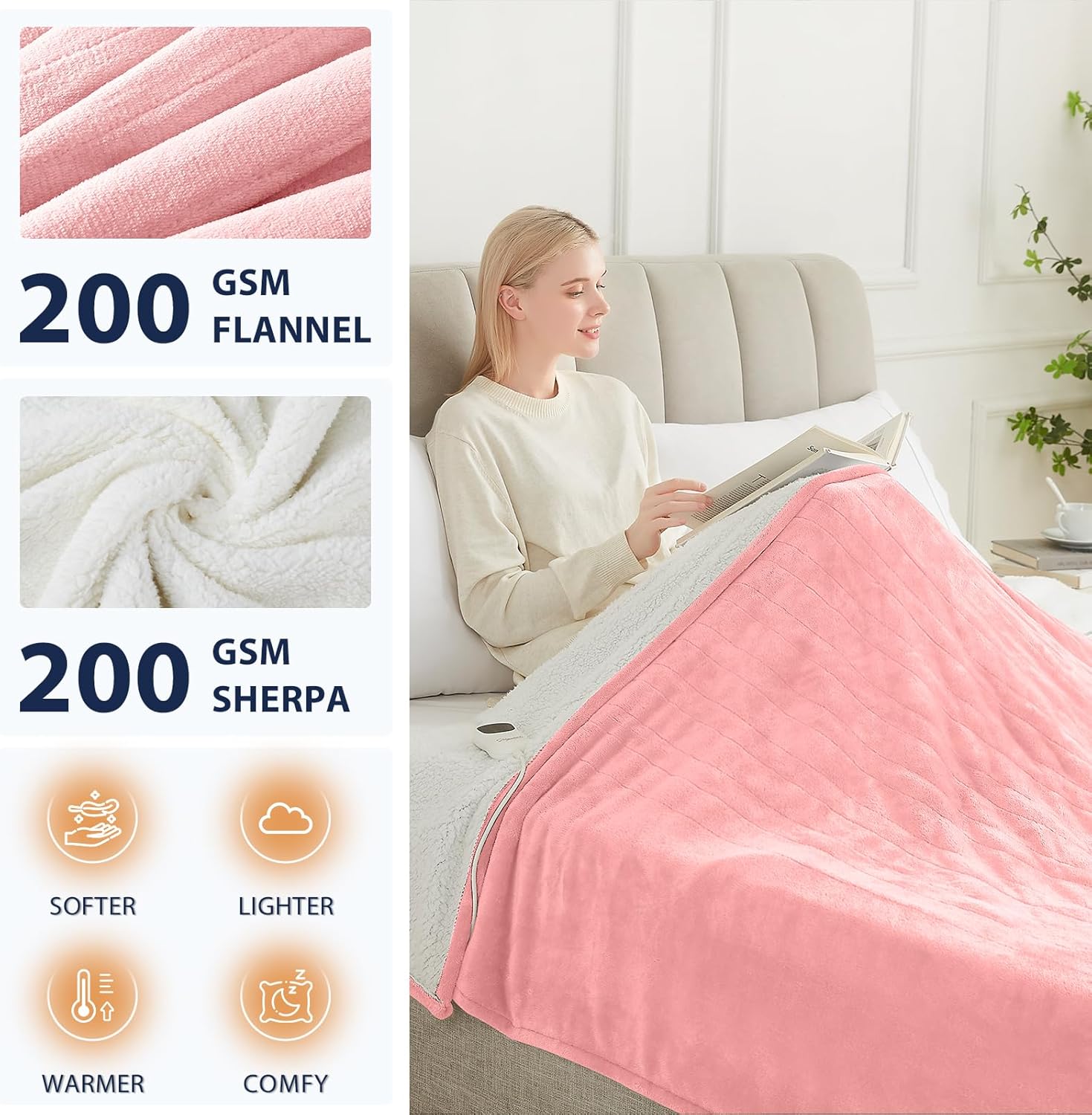 Homemate Heated Blanket Electric Throw - 50