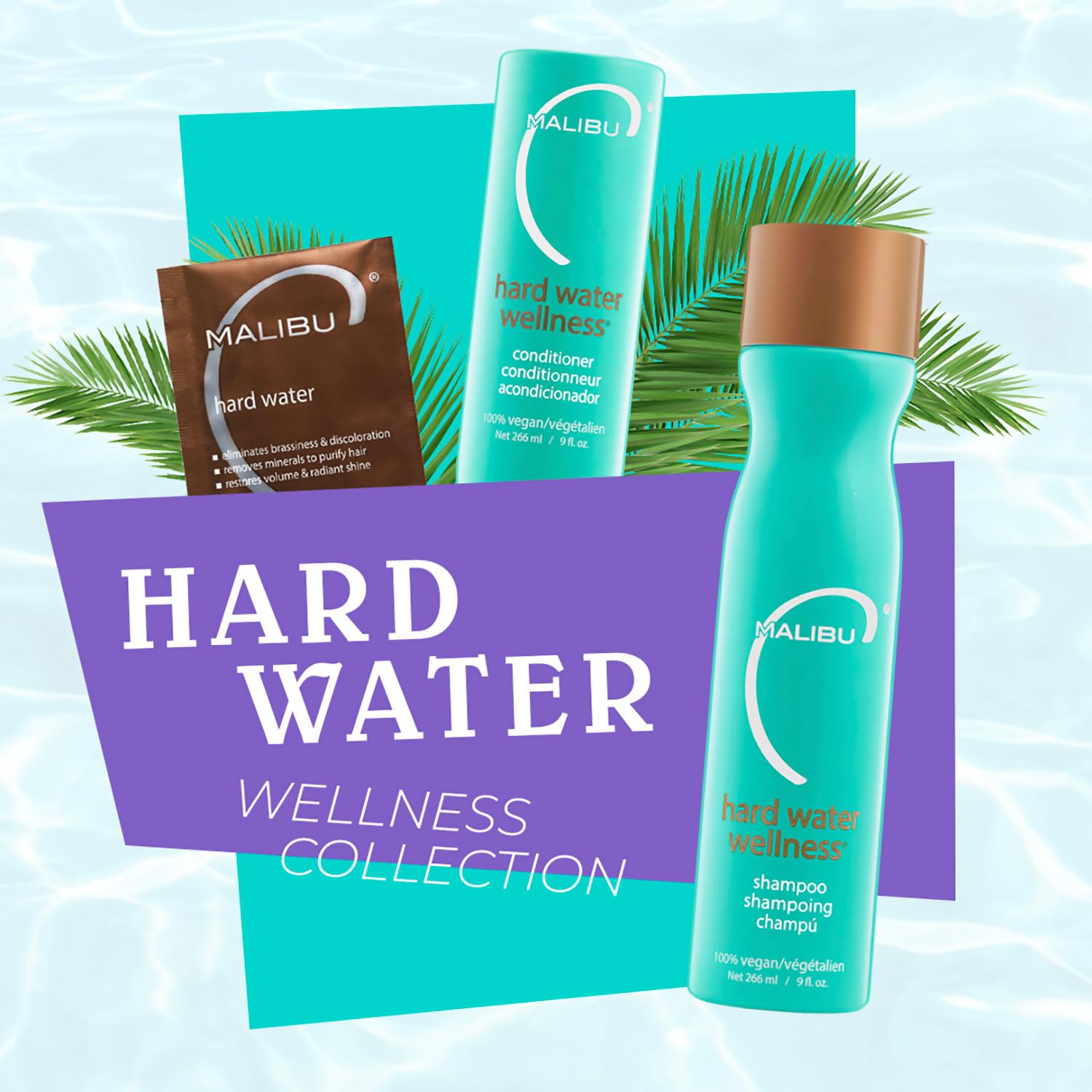 Malibu C Hard Water Wellness Hair Remedy - Removes Hard Water Deposits & Impurities from Hair - Contains Vitamin C Complex for Hair Shine + Vibrancy