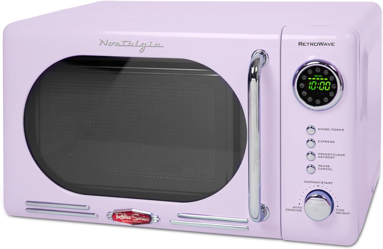 Nostalgia Retro Compact Countertop Microwave Oven - 0.7 Cu. Ft. - 700-Watts with LED Digital Display - Child Lock - Easy Clean Interior - Aqua