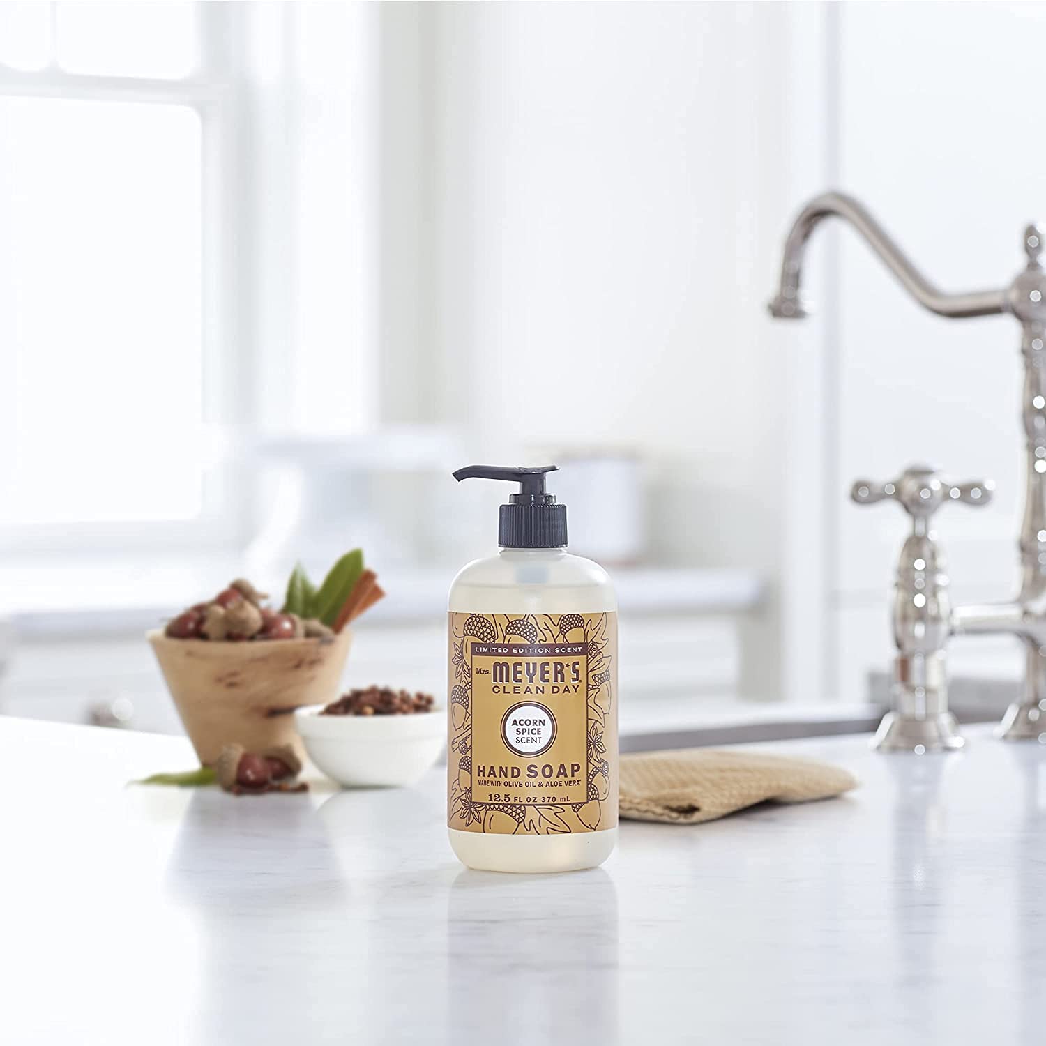 MRS. MEYER'S CLEAN DAY Hand Soap, Made with Essential Oils, Biodegradable Formula, Honeysuckle, 12.5 fl. oz - Pack of 3