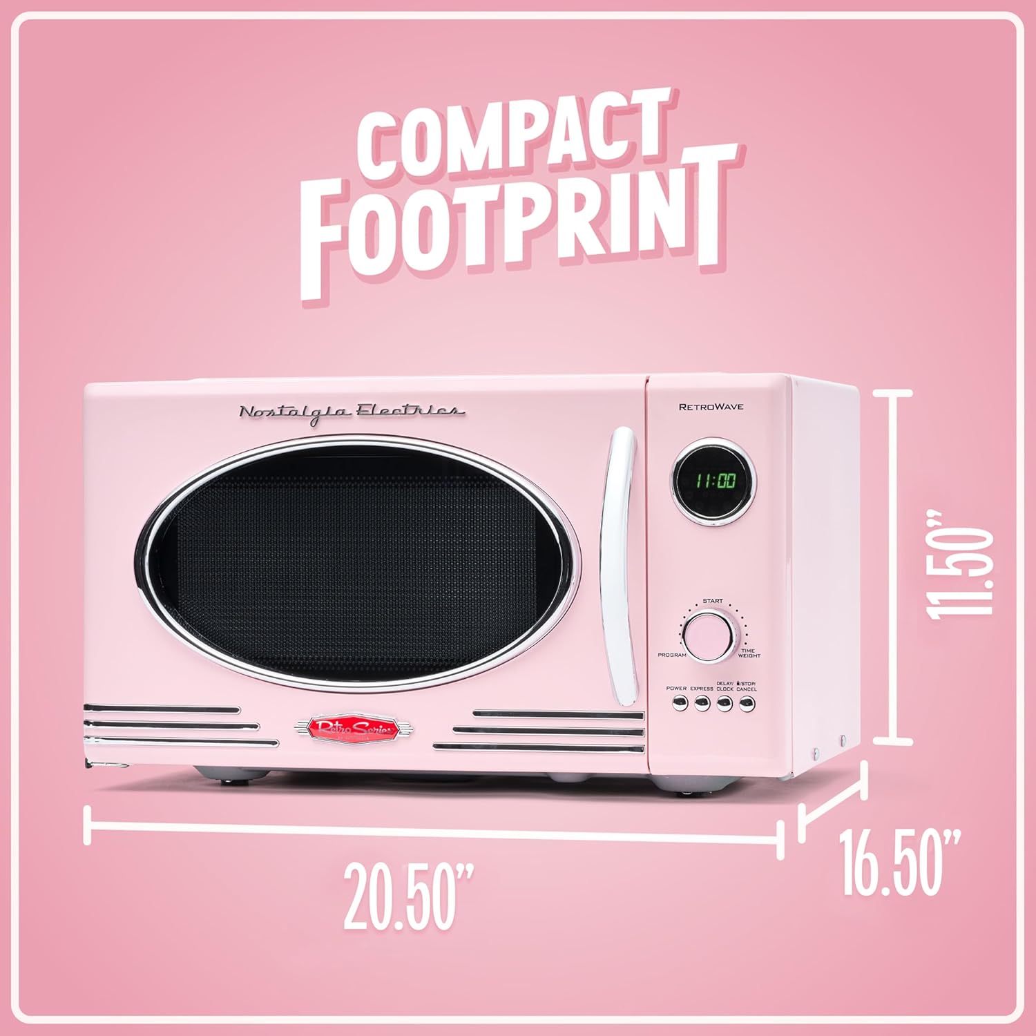 Nostalgia Retro Compact Countertop Microwave Oven - 0.7 Cu. Ft. - 700-Watts with LED Digital Display - Child Lock - Easy Clean Interior - Aqua