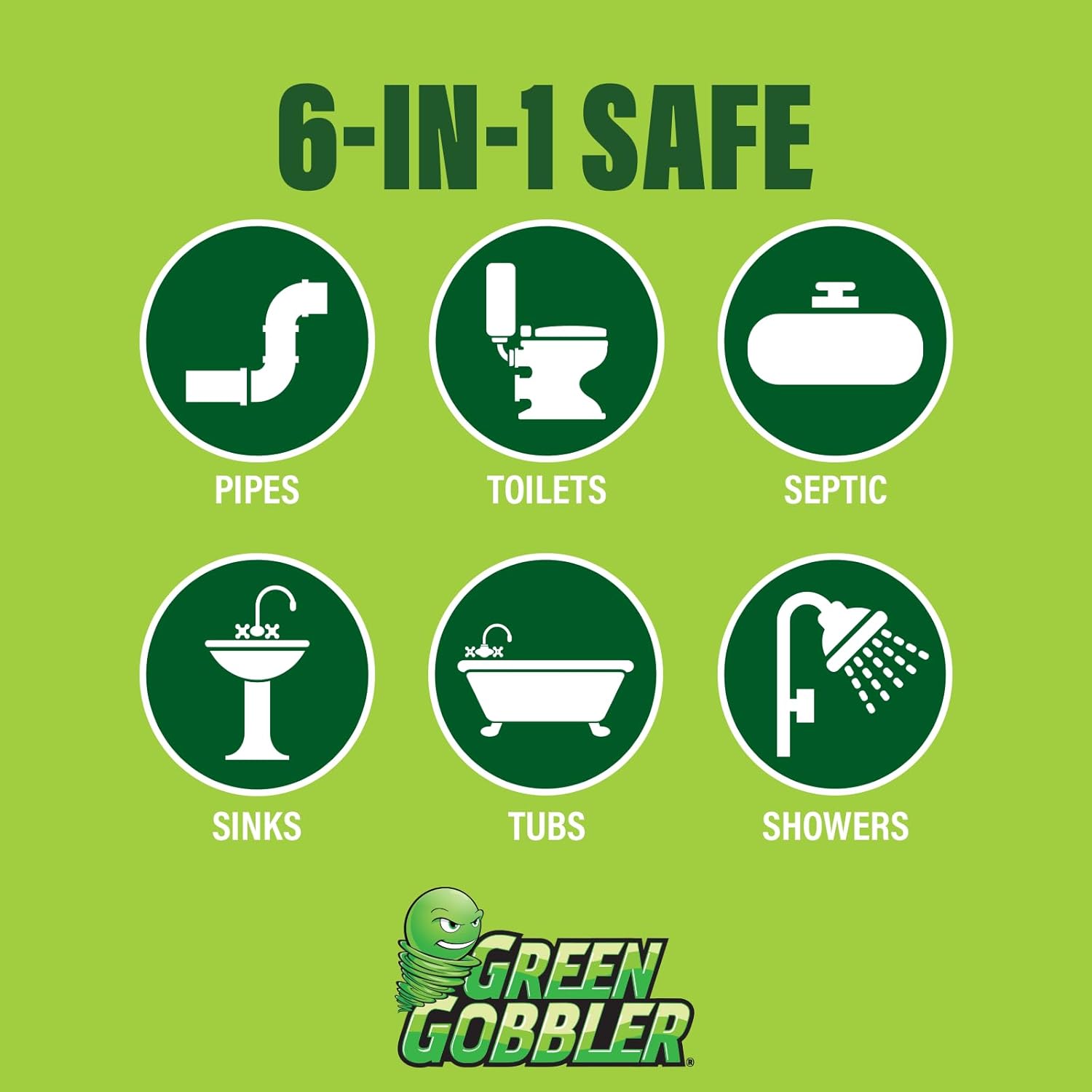 Green Gobbler Drain Clog Remover | Toilet Clog Remover | Dissolve Hair & Organic Materials from Clogged Toilets, Sinks and Drains | Drain Cleaner and Opener, 128 oz