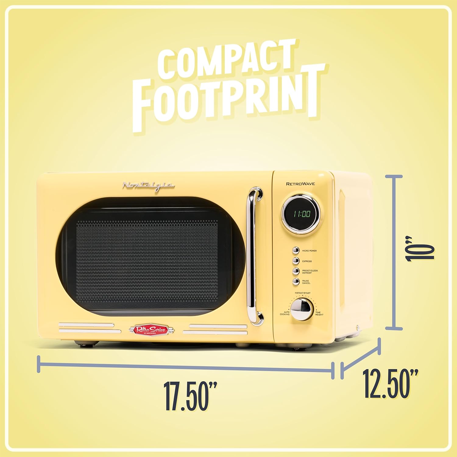 Nostalgia Retro Compact Countertop Microwave Oven - 0.7 Cu. Ft. - 700-Watts with LED Digital Display - Child Lock - Easy Clean Interior - Aqua
