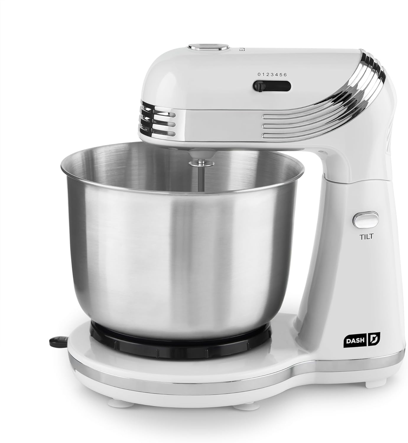 Dash Stand Mixer (Electric Mixer for Everyday Use): 6 Speed Stand Mixer with 3 Quart Stainless Steel Mixing Bowl, Dough Hooks & Mixer Beaters for Dressings, Frosting, Meringues & More - Aqua