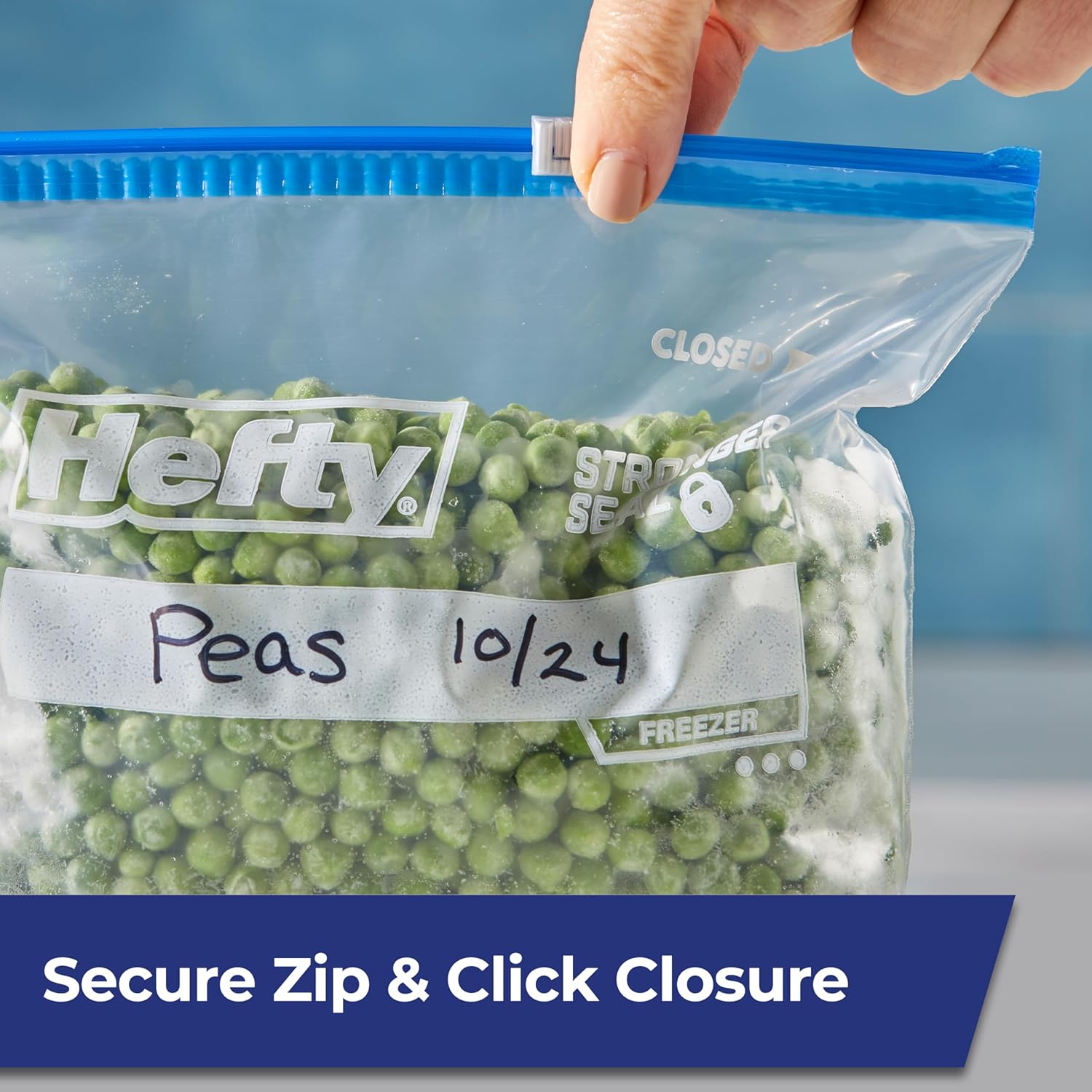 Hefty Slider Freezer Storage Bags, Gallon Size, 56 Count