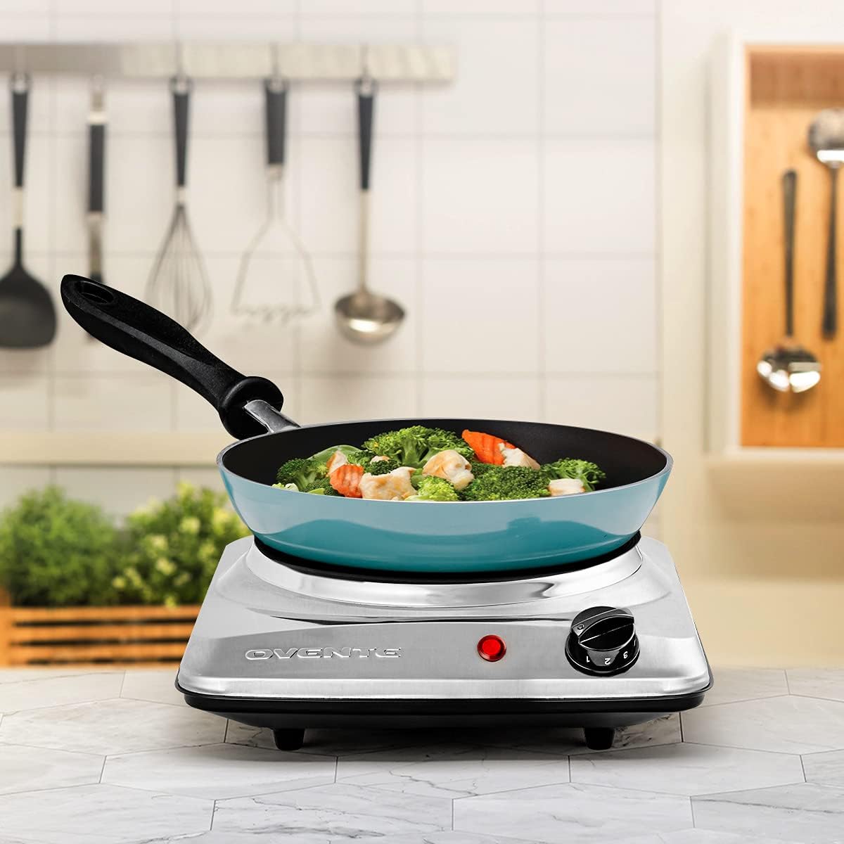 OVENTE Electric Countertop Double Burner, 1700W Cooktop with 7.25