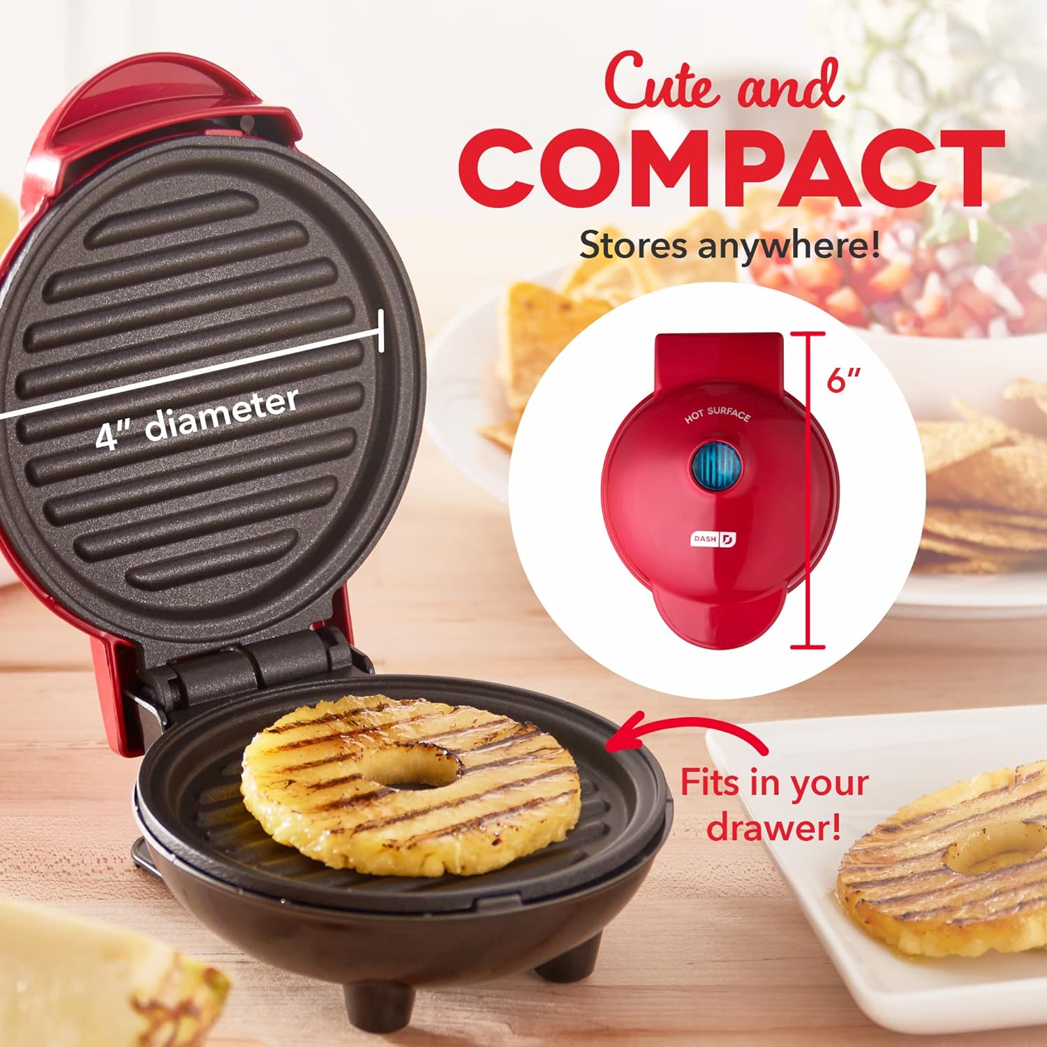 Dash Mini Maker Portable Grill Machine + Panini Press for Gourmet Burgers, Sandwiches, Chicken + Other On the Go Breakfast, Lunch, or Snacks with Recipe Guide - Aqua