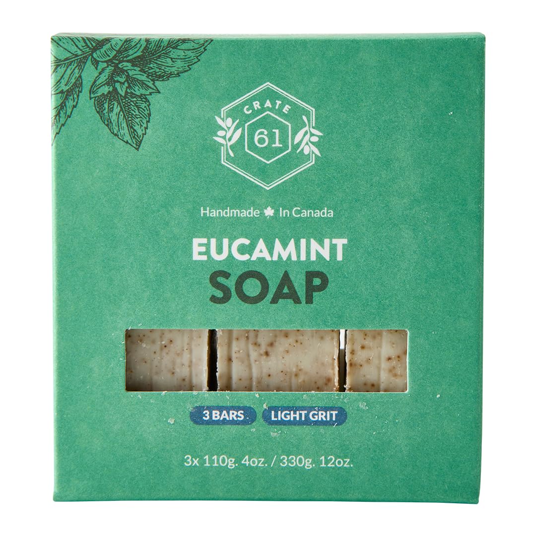 Handmade Vegan Natural Bar Soap Cold Pressed For Face And Body, With Premium Essential Oils, Eucalyptus & Peppermint For Men And Women 3 Pack (Lavender)