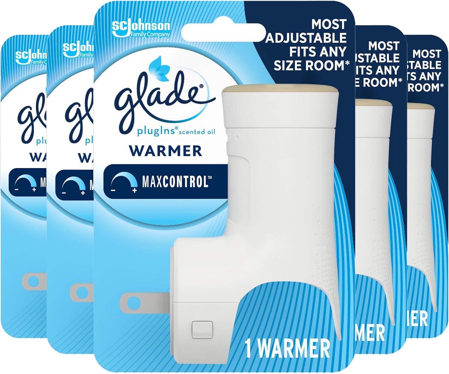 Glade PlugIns Air Freshener Warmer, Scented and Essential Oils for Home and Bathroom, Up to 50 Days on Low Setting, 2 Count