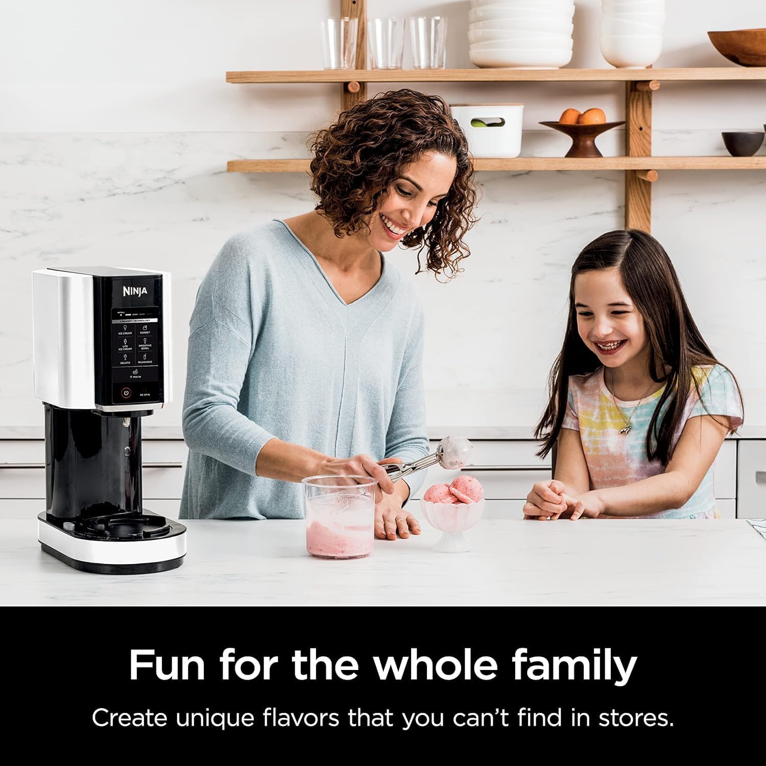 SharkNinja NC301 CREAMi 7-In-1 Ice Cream Maker with 7 Custom Frozen Treat Modes and Easy 3-Step Treat Preparation (Cloud Silver, Renewed)