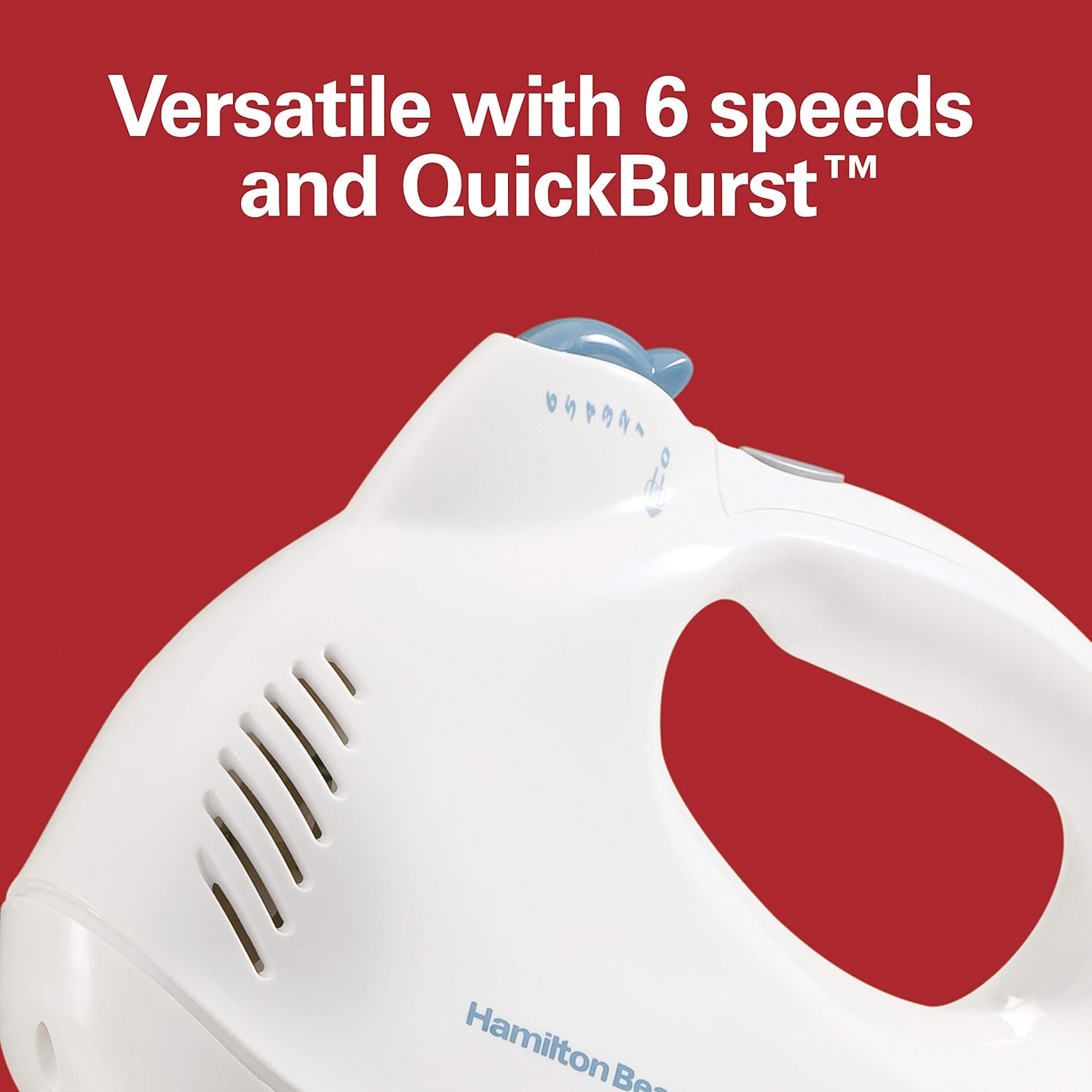 Hamilton Beach Power Deluxe 6-Speed Electric Hand Mixer with Snap-On Storage Case, QuickBurst, Beaters, Whisk, Powerful 250 Watt Motor, Bowl Rest, Black (62692)