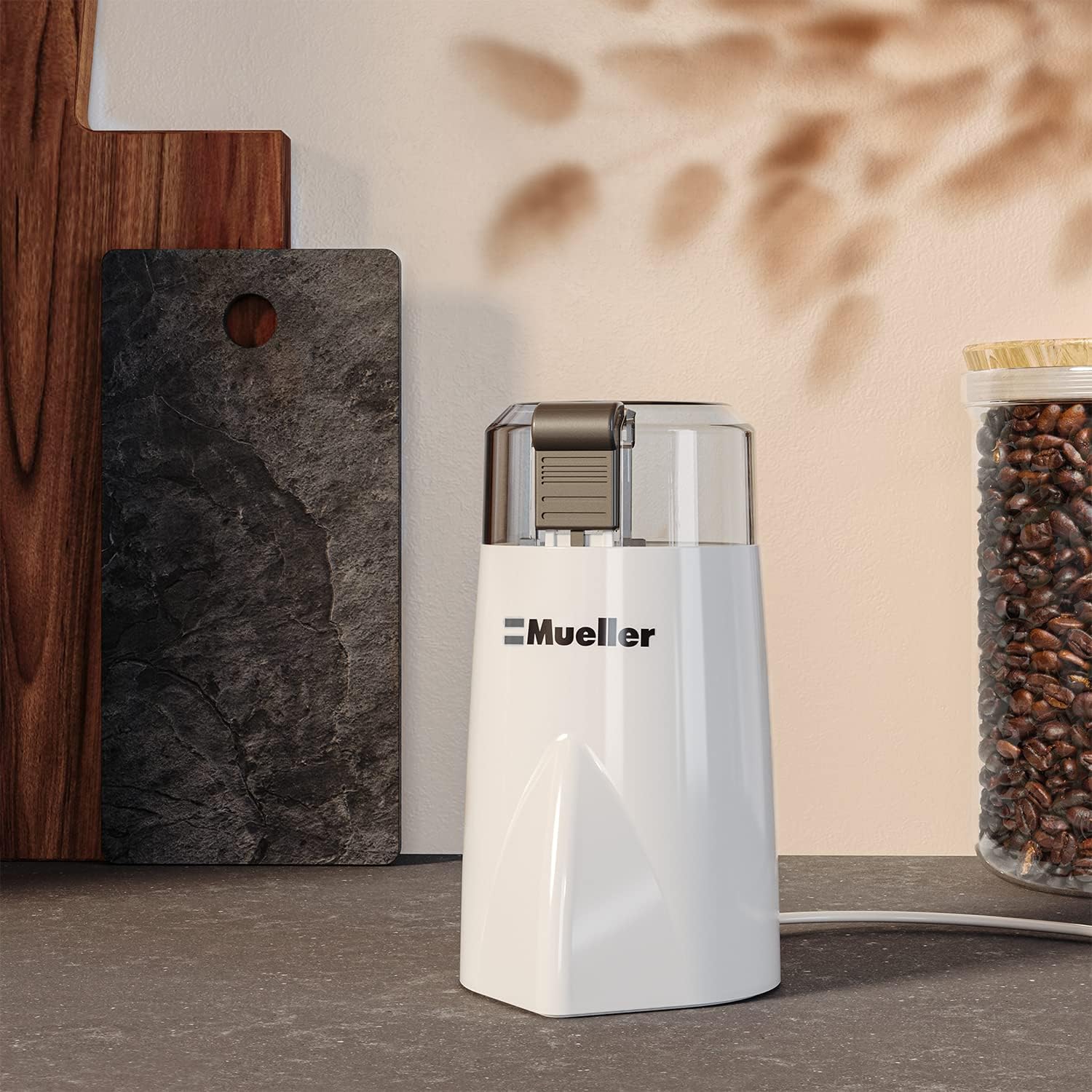 MuellerLiving HyperGrind Precision Electric Spice/Coffee Grinder Mill with Large Grinding Capacity and Powerful Motor also for Spices, Herbs, Nuts, Grains, Grey