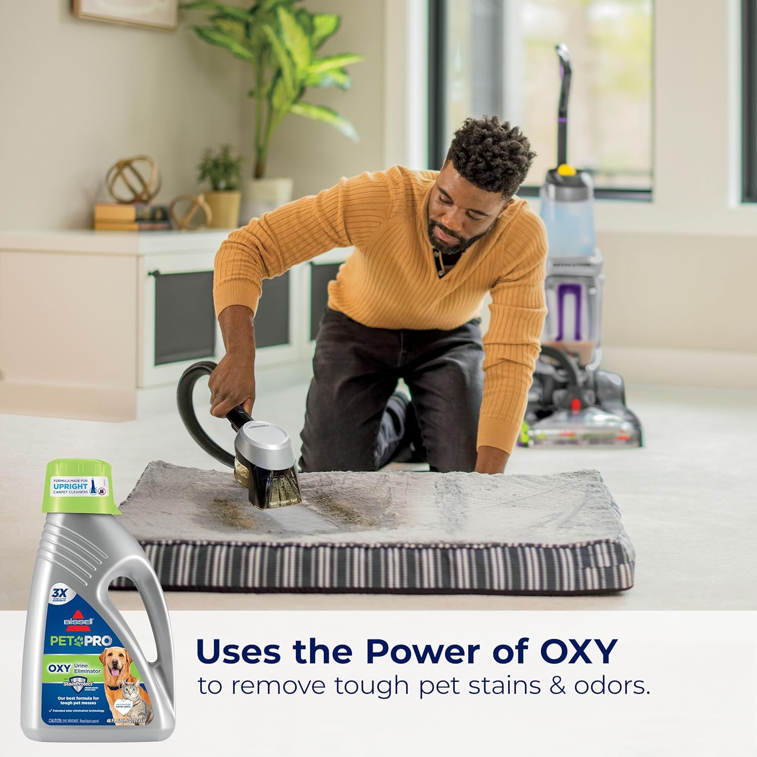 Bissell Professional Pet Urine Elimator with Oxy and Febreze Carpet Cleaner Shampoo 48 Ounce