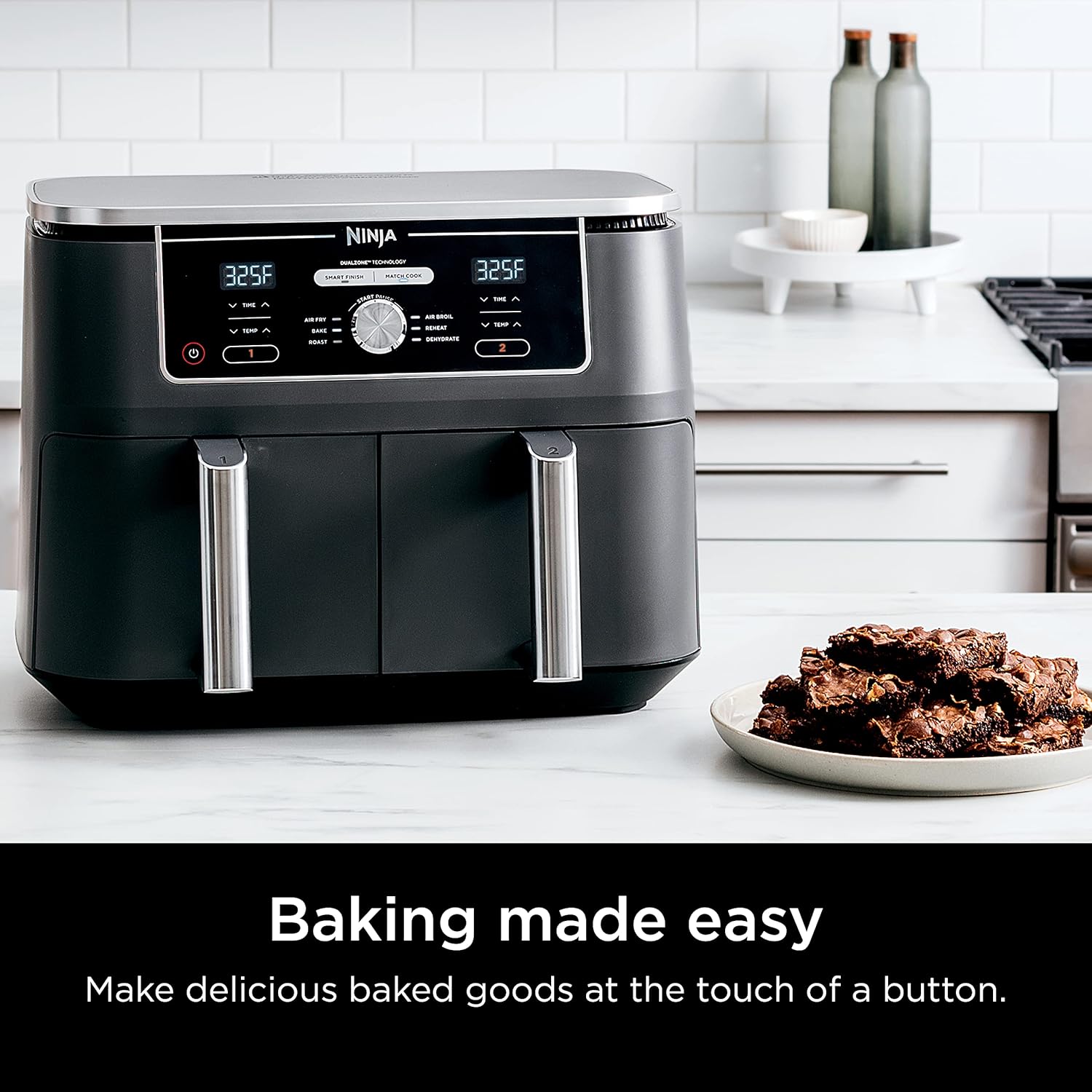 Ninja Air Fryer, Thermometer, Roast, Bake, Air Fry, Crisps, Broil, Reheats, Keep Warm, 10-in-1, Fries, Frozen Food, Veggies, and Meat, Quick Meals, Healthy Meals, Less Oil