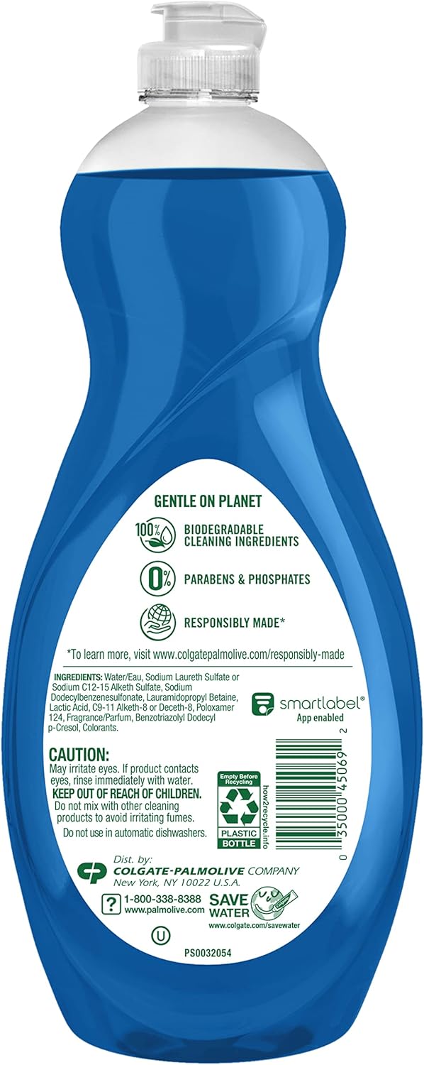 Palmolive Ultra Strength Liquid Dish Soap, Original Green, 20 Fluid Ounce(Packaging May Vary)