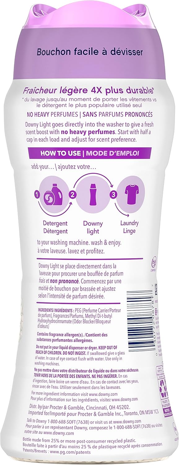 Downy Light In Wash Scent Booster Beads, Ocean Mist Scent, 24 oz, Downy Scent Booster Beads, Laundry Beads, No Heavy Perfumes