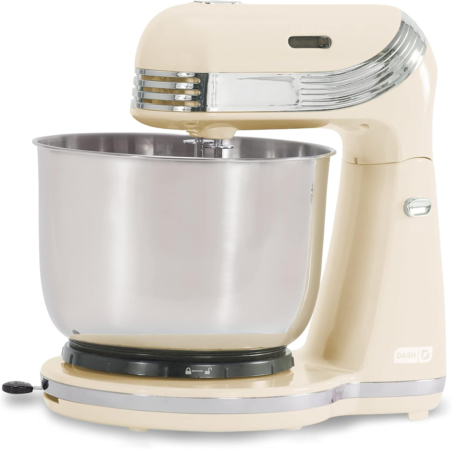 Dash Stand Mixer (Electric Mixer for Everyday Use): 6 Speed Stand Mixer with 3 Quart Stainless Steel Mixing Bowl, Dough Hooks & Mixer Beaters for Dressings, Frosting, Meringues & More - Aqua