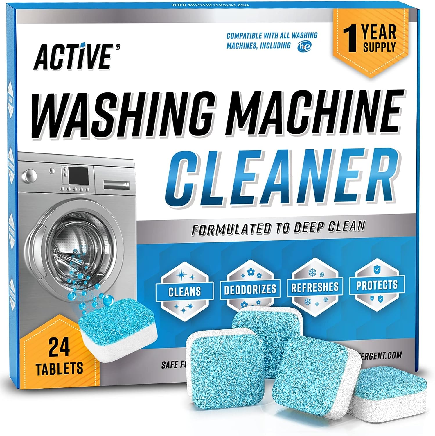Washing Machine Dishwasher & Disposal Cleaning Tablets - Appliance Refresh Bundle Includes 12 Month Supply Dishwasher Cleaner Deodorizer, Washer Descaler, Disposer Freshener Deep Cleaning - 72 Tablets