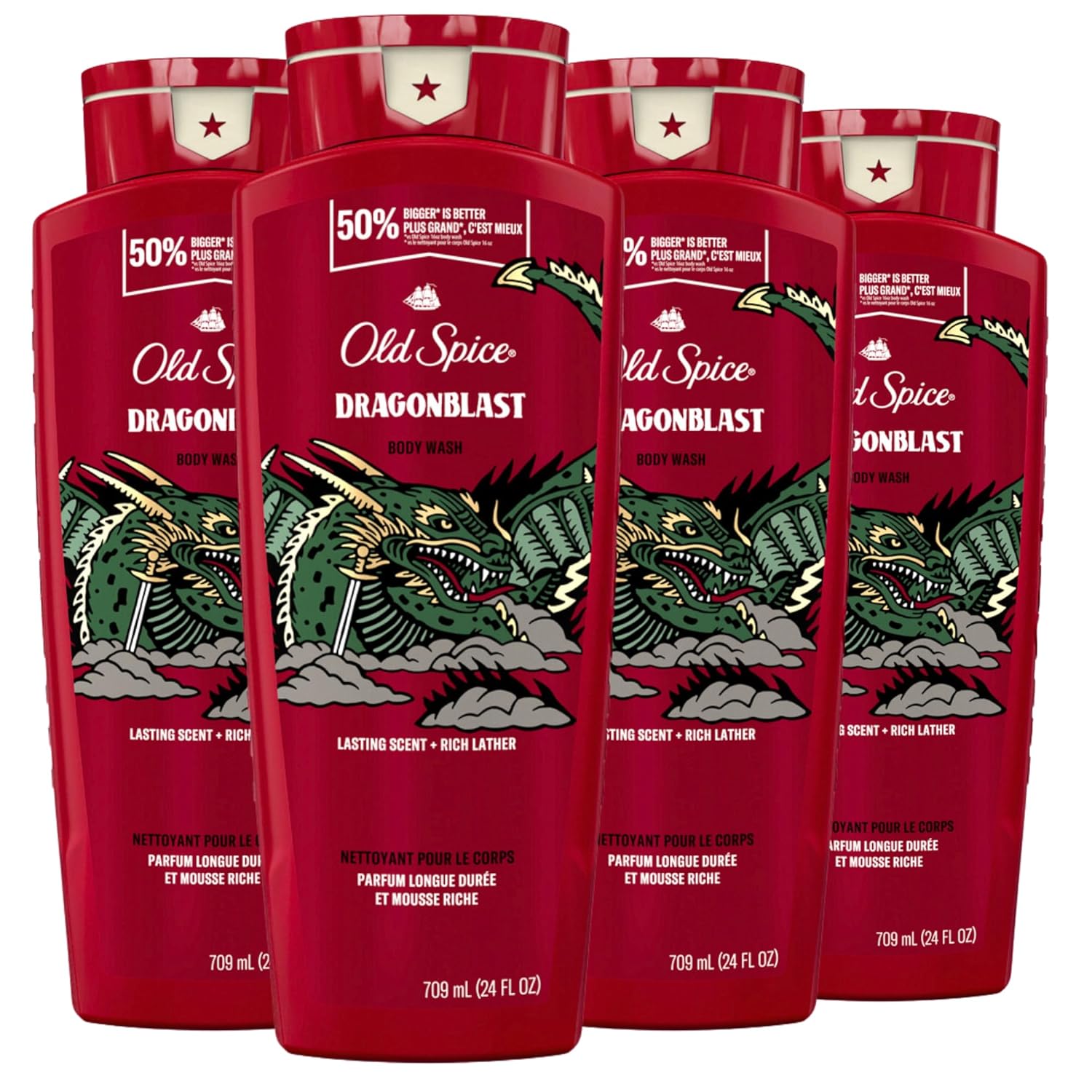 Old Spice Body Wash for Men, 24/7 Shower Fresh with Lasting Scent, Red Collection, Swagger with Cedarwood Scent, 24 fl oz (Pack of 2)