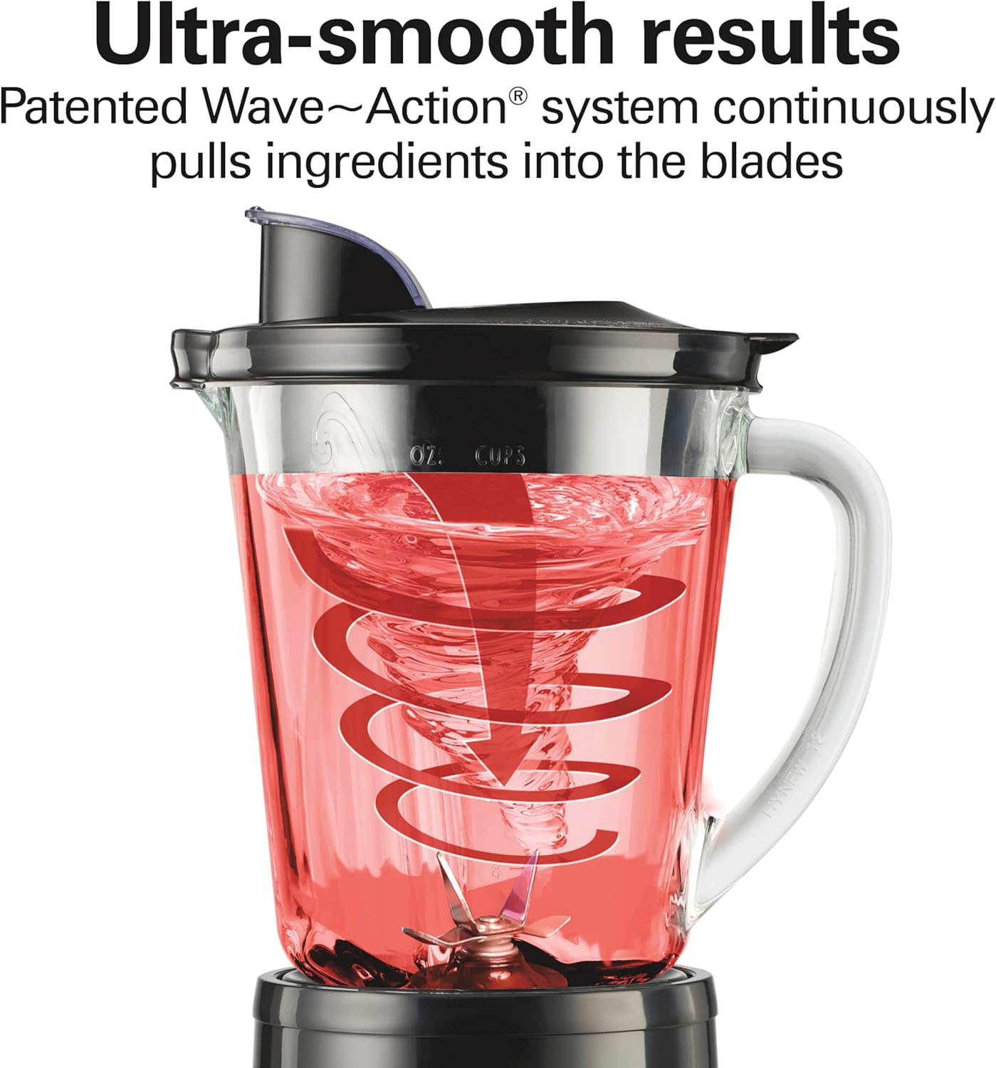 Hamilton Beach Wave Crusher Blender For Shakes and Smoothies With 40 Oz Glass Jar and 14 Functions, Ice Sabre Blades & 700 Watts for Consistently Smooth Results, Black + Stainless Steel (54221)