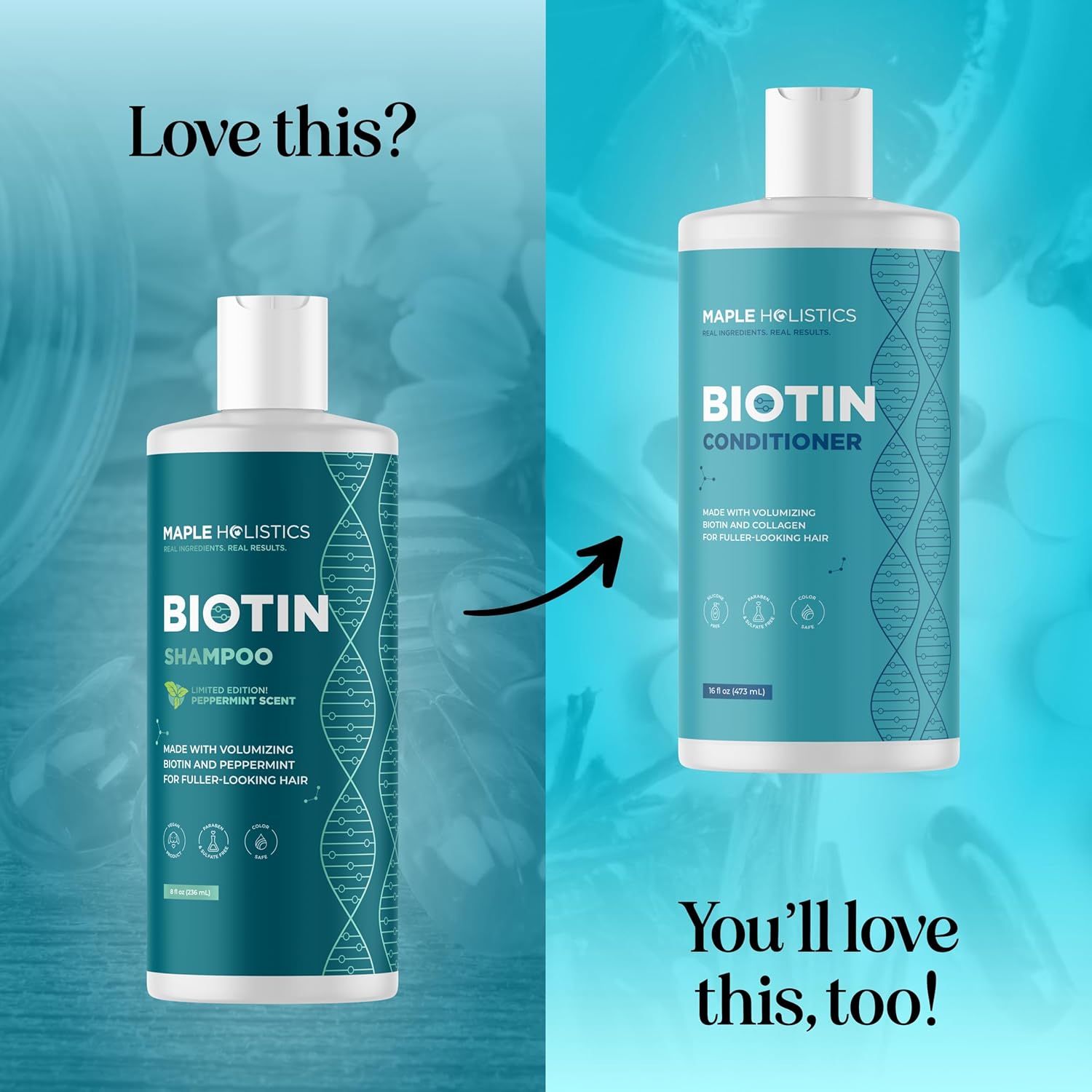 Rosemary and Biotin Shampoo for Thinning Hair - Vegan Volumizing Shampoo for Fine Hair with Argan and Tea Tree Oil - Paraben Silicone and Sulfate Free Shampoo for Dry Damaged Weak and Thin Hair Care