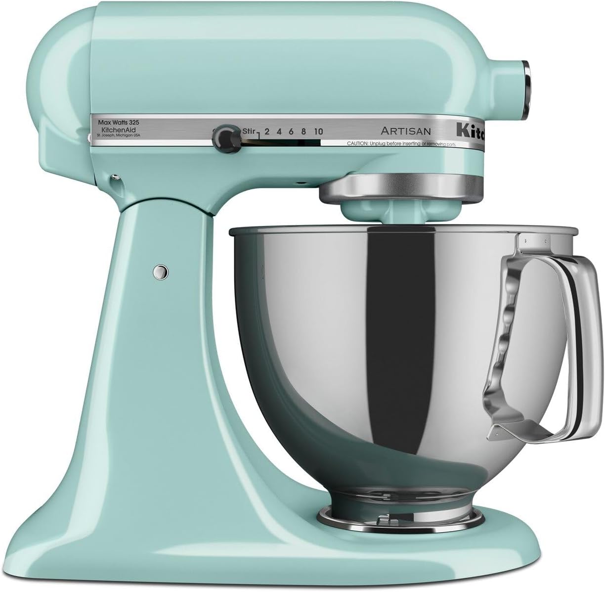 KitchenAid Artisan Series 5 Quart Tilt Head Stand Mixer with Pouring Shield KSM150PS, Removable bowl, Aqua Sky