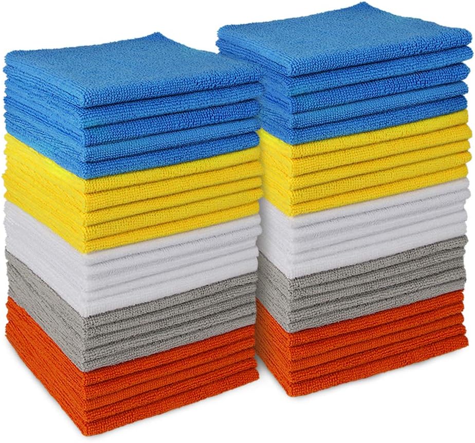 AIDEA Microfiber Cleaning Cloths-8PK, All-Purpose Cleaning Towels, Soft Absorbent Cleaning Rags Kitchen Towels, Lint-Free Dusting Cloth for House, Kitchen, Car, Window-(12in.x 12in.)