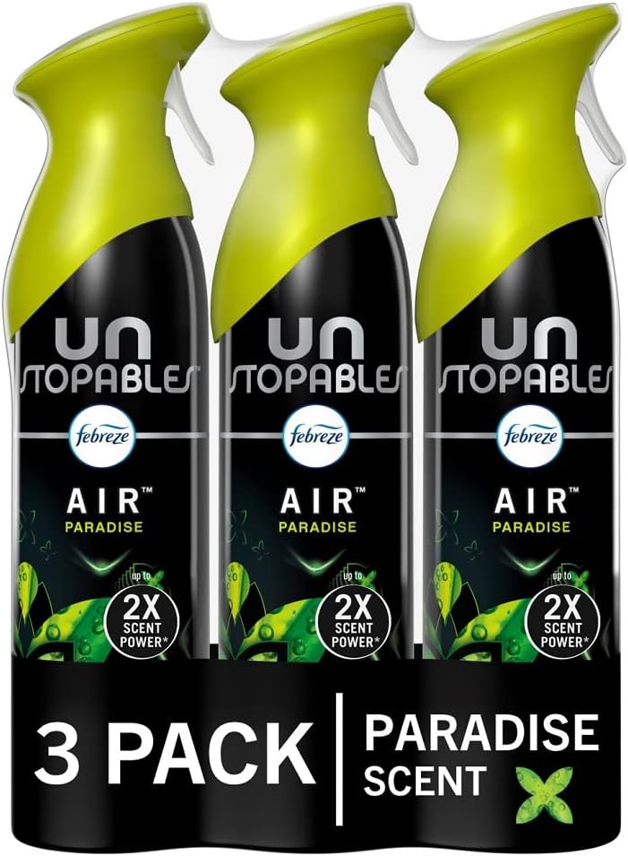 Febreze Unstopables Air Effects Odor-Fighting Air Freshener Fresh, 8.8 oz. Aerosol Can, Pack of 3
