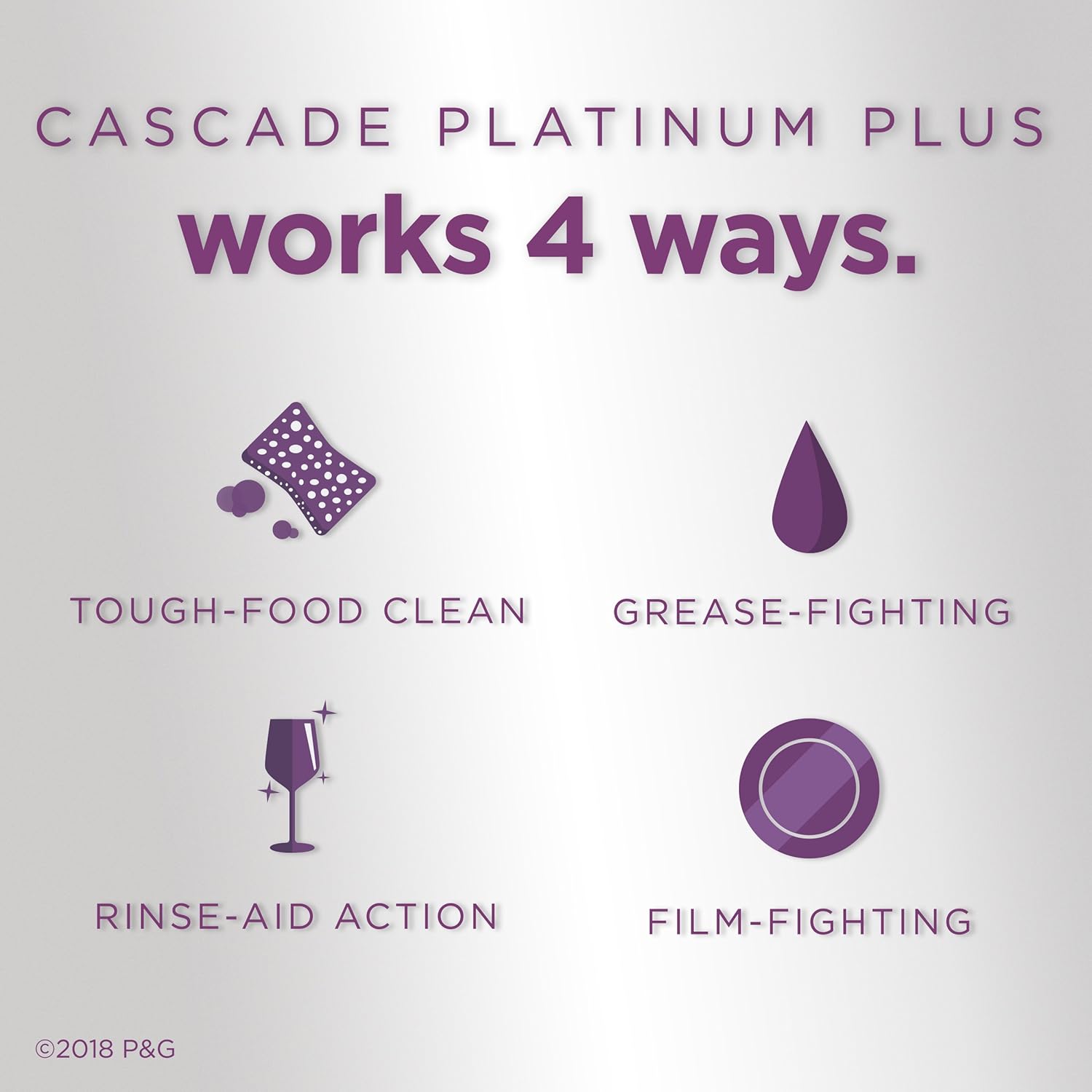 Cascade Platinum Plus Dishwasher Pod, Dish Detergent ActionPacs Dish Pods, Fresh, 52 Count