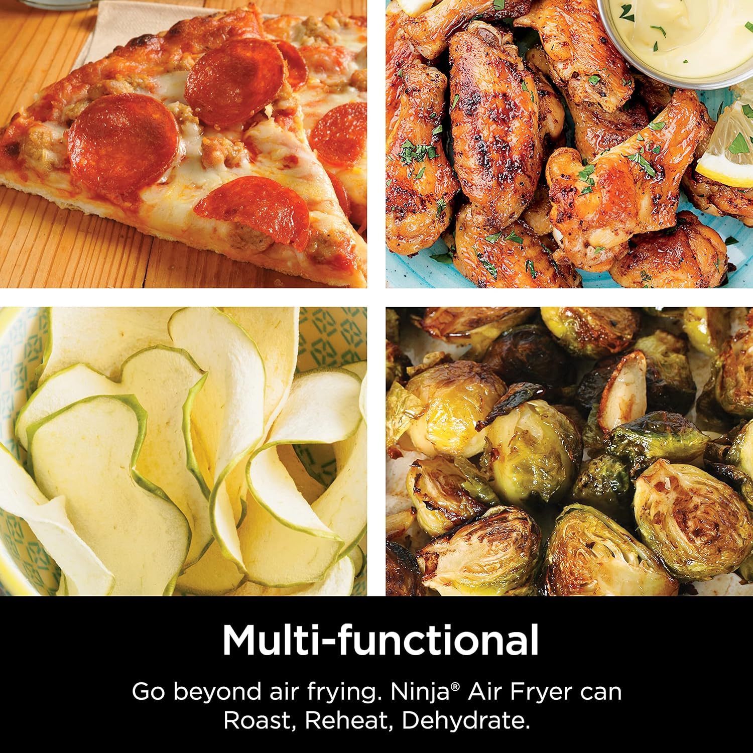 Ninja Air Fryer, Roast, Bake, Air Fry, Roast, Broil, Reheats, & Dehydrates, 4-in-1, Fries, Frozen Food, Veggies, and Juicy Meat, Less Oil, Easy Meals, Healthy Meals