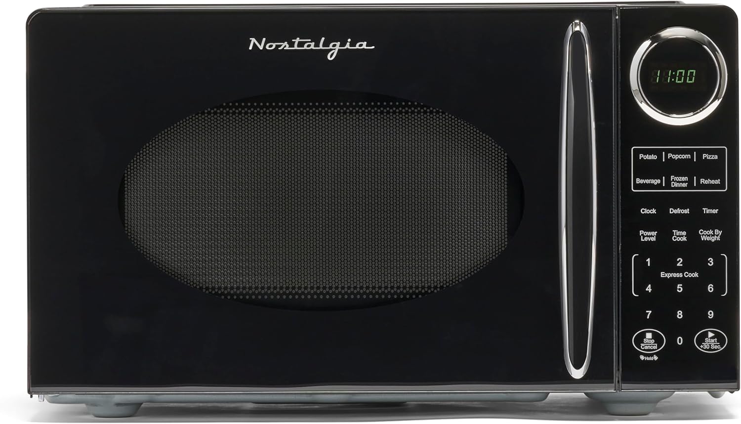Nostalgia Retro Compact Countertop Microwave Oven - 0.7 Cu. Ft. - 700-Watts with LED Digital Display - Child Lock - Easy Clean Interior - Aqua