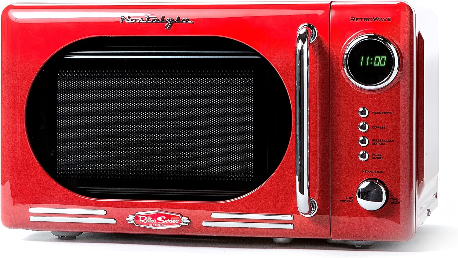 Nostalgia Retro Compact Countertop Microwave Oven - 0.7 Cu. Ft. - 700-Watts with LED Digital Display - Child Lock - Easy Clean Interior - Aqua