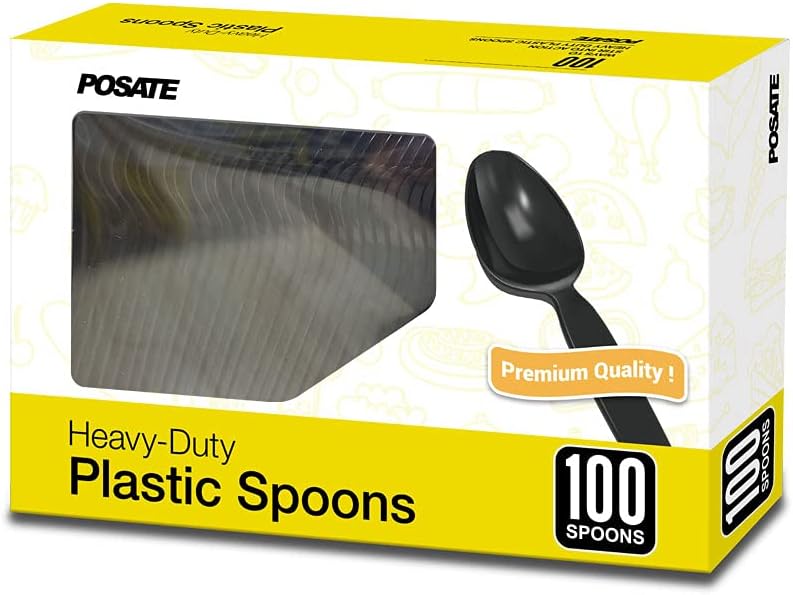 POSATE Heavy Weight Plastic Forks, Clear Disposable, 100 Count