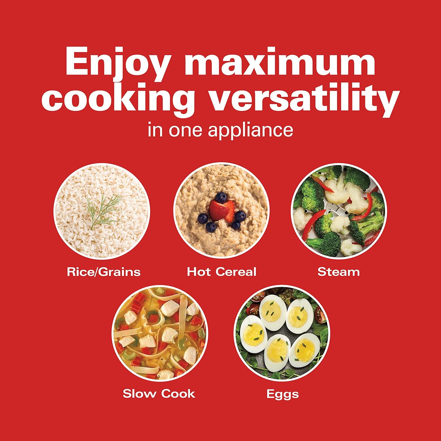 Hamilton Beach Digital Programmable Rice Cooker & Food Steamer, 8 Cups Cooked (4 Uncooked), With Steam & Rinse Basket, Stainless Steel (37518)