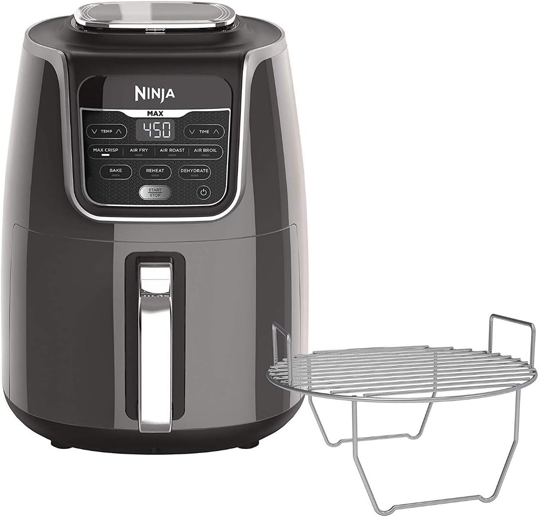 Ninja Air Fryer, Roast, Bake, Air Fry, Roast, Broil, Reheats, & Dehydrates, 4-in-1, Fries, Frozen Food, Veggies, and Juicy Meat, Less Oil, Easy Meals, Healthy Meals