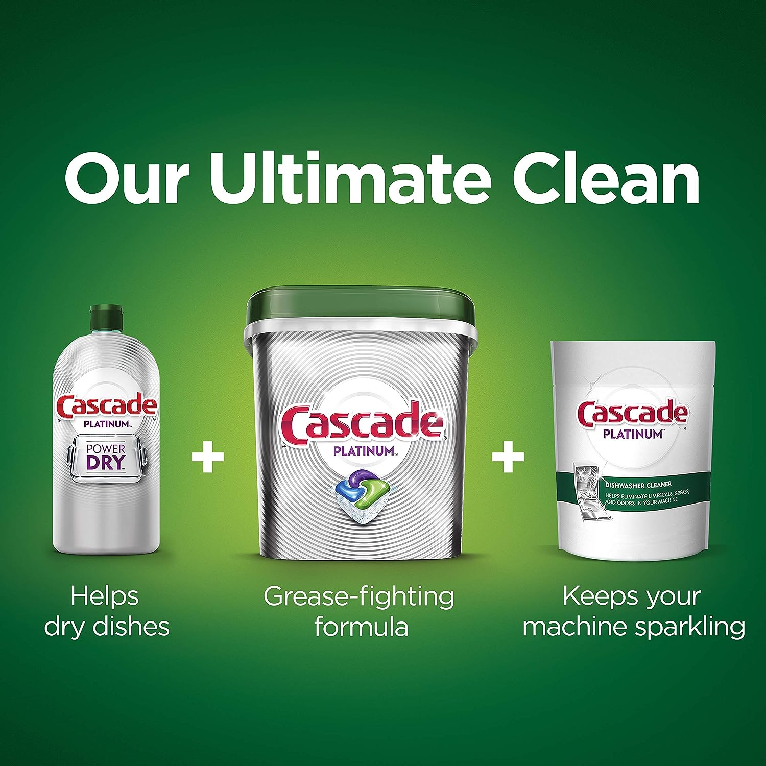 Cascade Platinum Dishwasher Pods, Dishwasher Detergent, Dishwasher Pod, Dishwasher Soap Pod, Actionpacs Dish Washing Pod, Lemon, 62 Count Dishwasher Detergent Pods