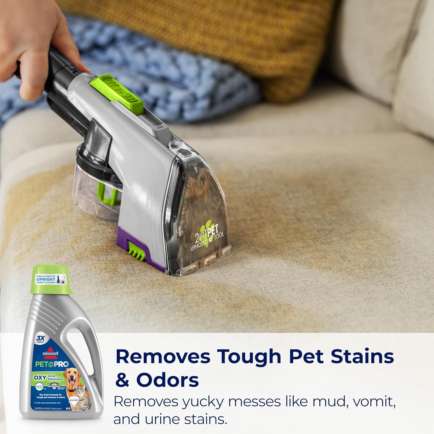 Bissell Professional Pet Urine Elimator with Oxy and Febreze Carpet Cleaner Shampoo 48 Ounce