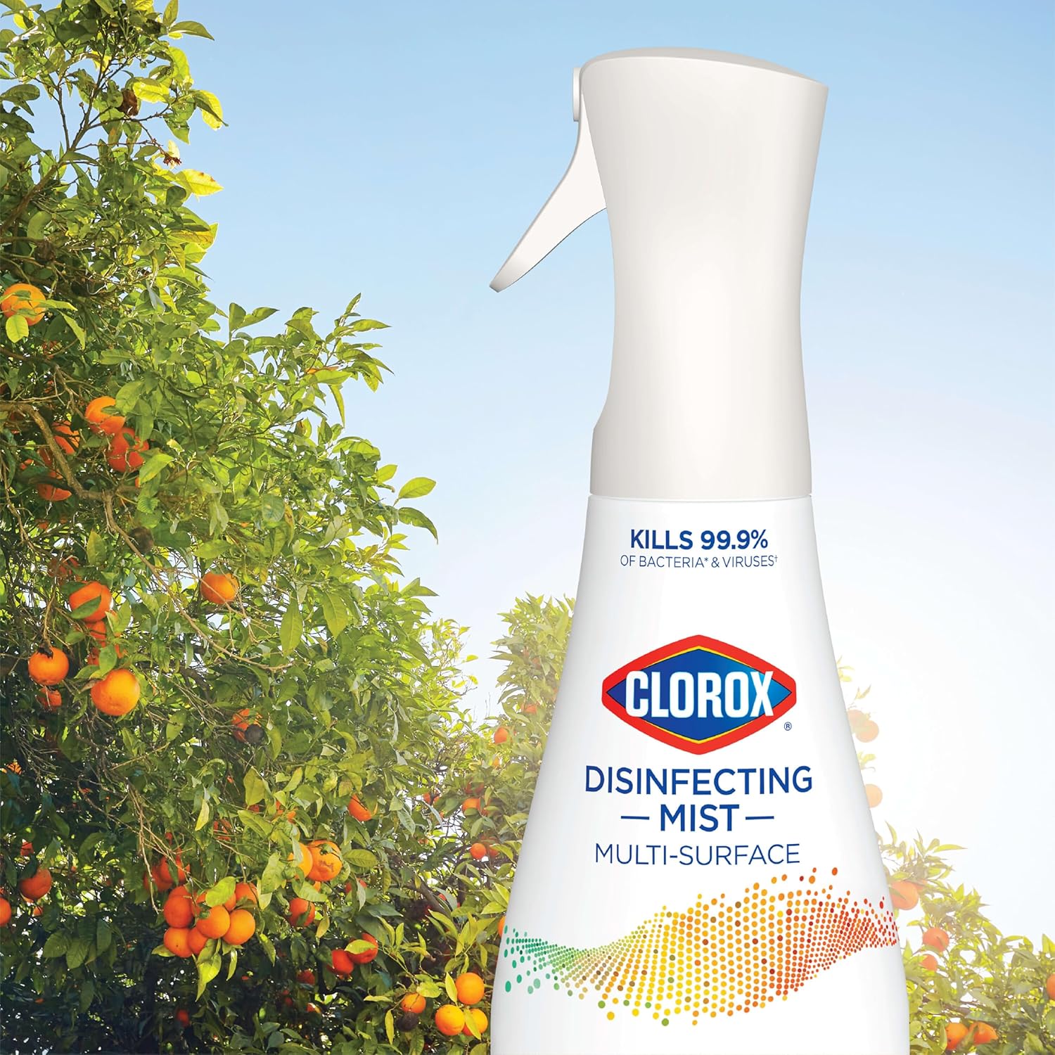 Clorox Disinfecting Mist, Lemon and Orange Blossom, Household Essentials, 1 Spray Bottle and 1 Refill, 16 Fl Oz Each