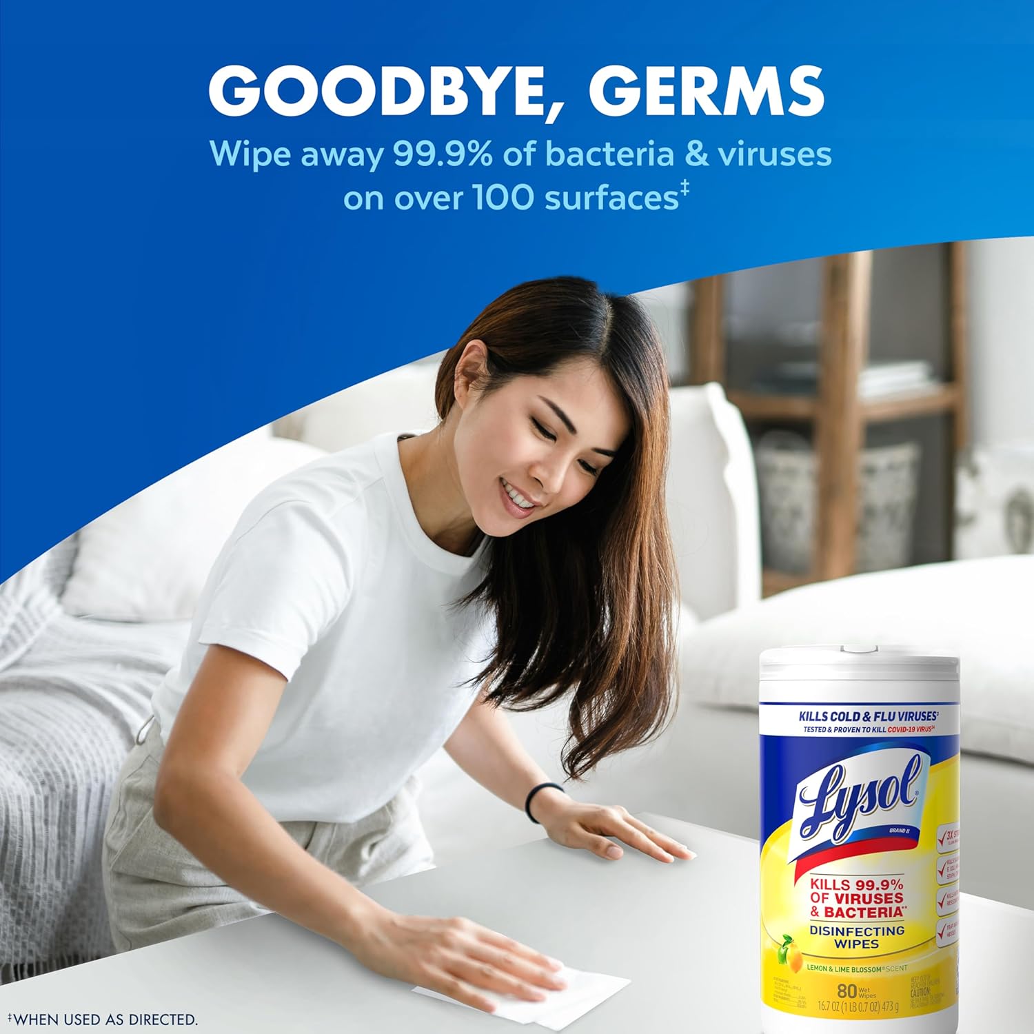 Lysol Disinfecting Wipes Bundle, Home Apartment Dorm Room Essentials and Cleaning Supplies, All Purpose Cleaner, Multi-surface Cleaning Wipes, Multi-Scent Sanitizing Wipes Bundle, 80 Count (4pk)