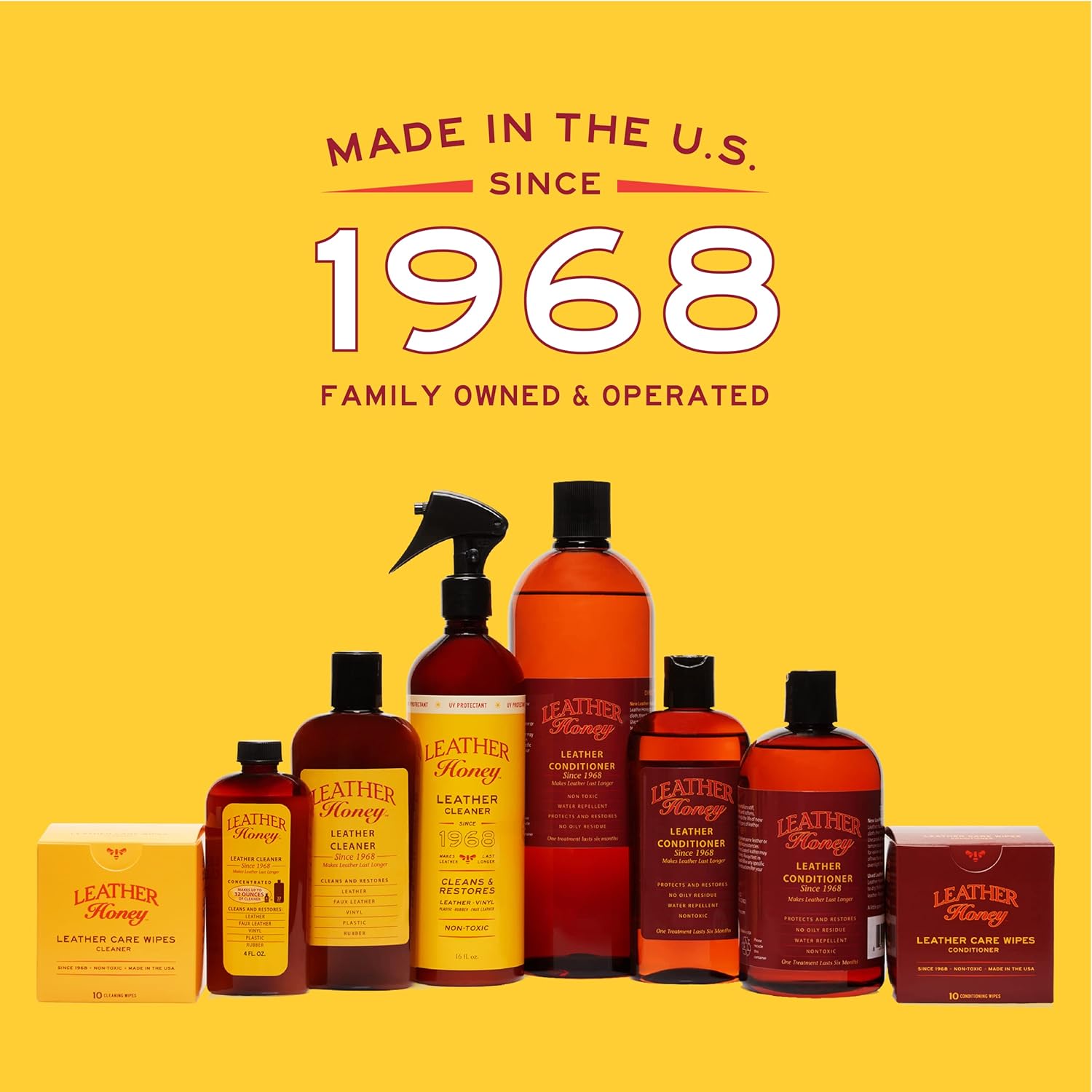 Leather Honey Leather Conditioner, Non-Toxic & Made in the USA Since 1968. Protect & Restore Leather Couches & Furniture, Car Interiors, Boots, Jackets, Shoes, Bags & Accessories. Safe for Any Color