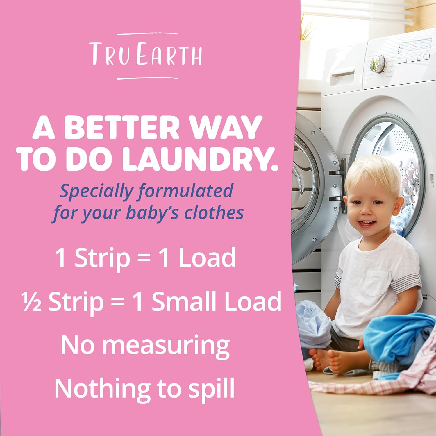 Tru Earth Compact Dry Laundry Detergent Sheets - Up to 64 Loads (32 Sheets) - Paraben-Free - Original Eco-Strip Liquidless Laundry Detergent, Travel Laundry Sheets - Fresh Linen