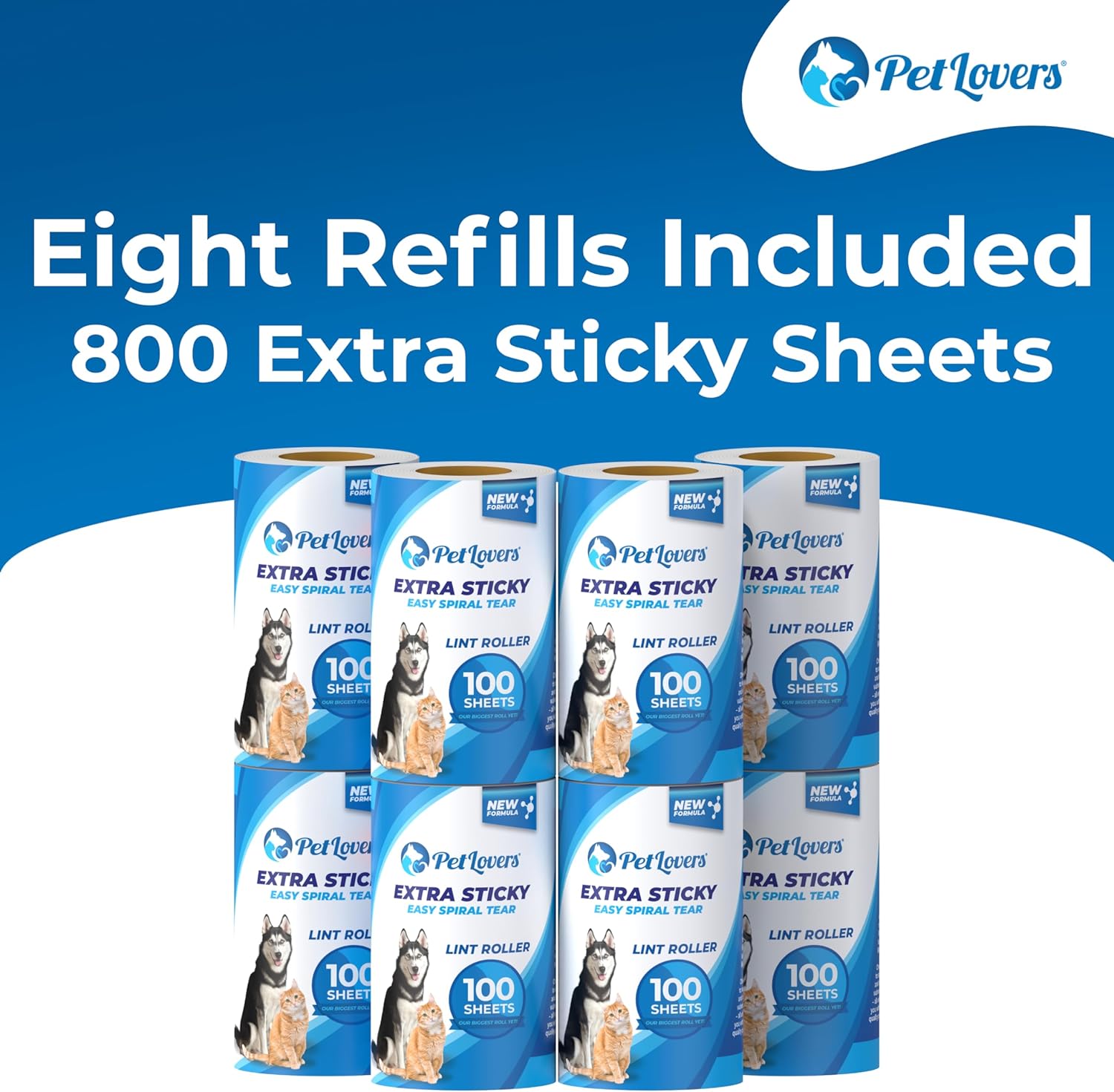 PetLovers Lint Rollers for Pet Hair Extra Sticky 420 Sheets - Lint Remover for Clothes