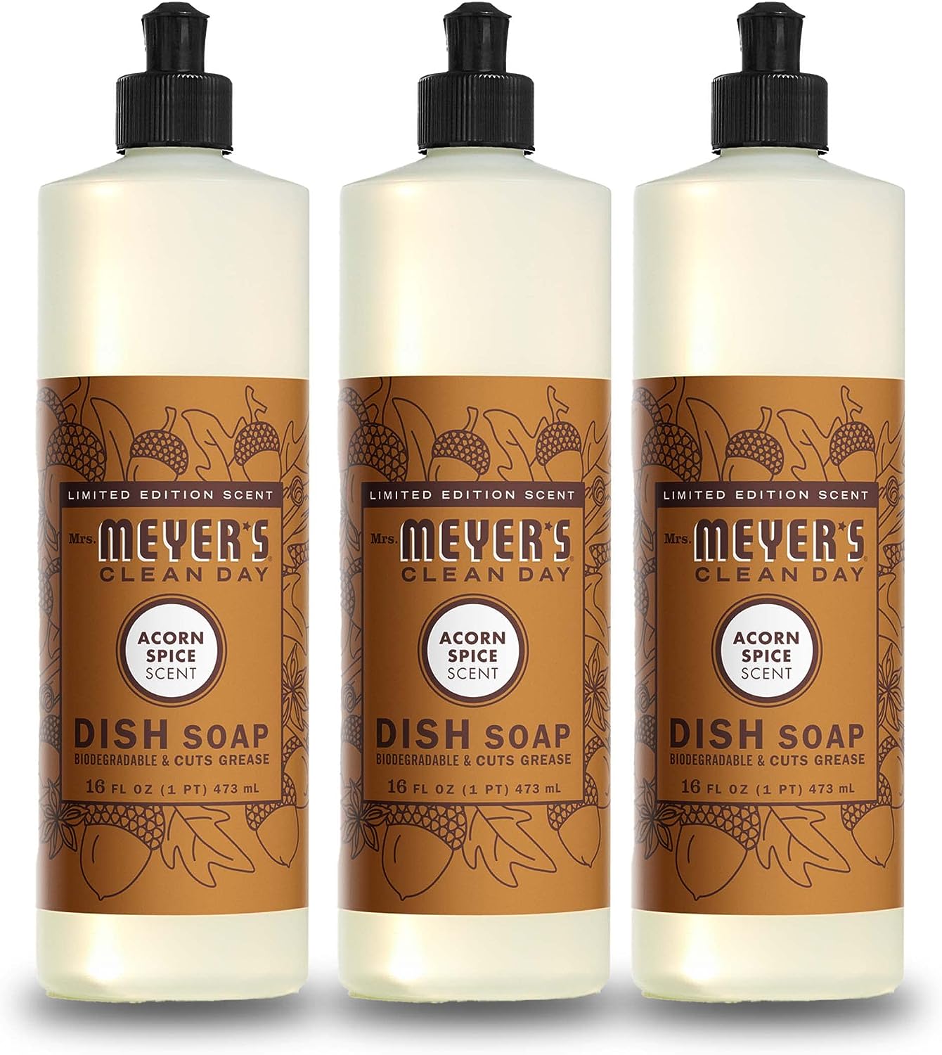 Mrs. Meyer's Liquid Dish Soap, Biodegradable Formula, Lemon Verbena, 16 Fl. Oz - Pack Of 3
