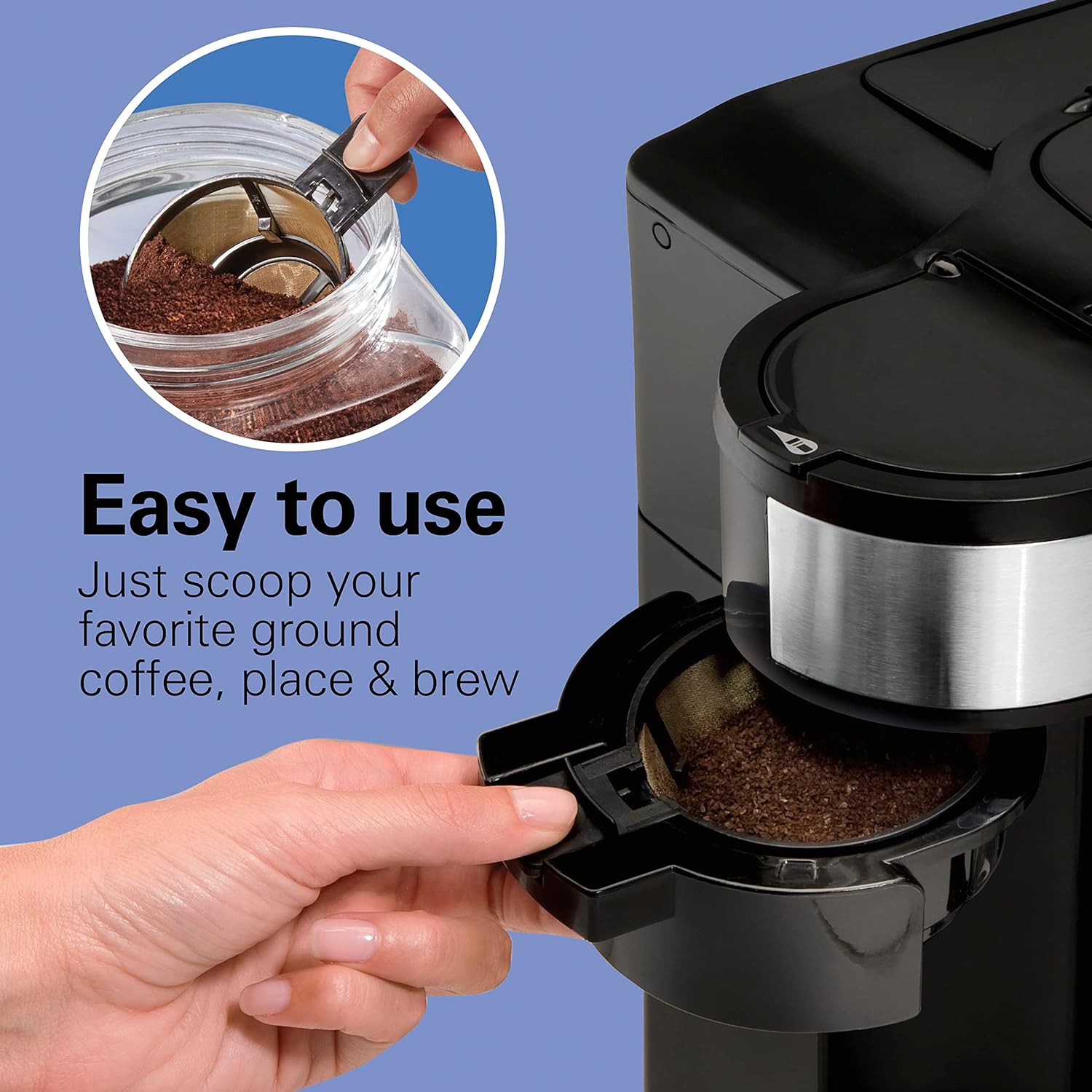 Hamilton Beach 2-Way 12 Cup Programmable Drip Coffee Maker & Single Serve Machine, Glass Carafe, Auto Pause and Pour, Black (49980R)