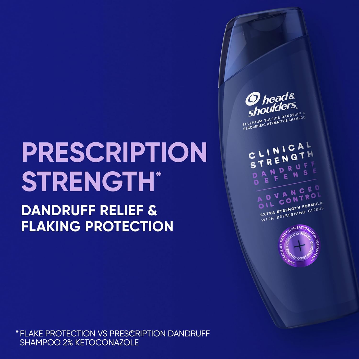 Head & Shoulders Clinical Dandruff Shampoo Twin Pack, Advanced Oil & Flake Control, Selenium Sulfide for Seborrheic Dermatitis Relief, Prescription Strength Scalp Care, Refreshing Citrus, 13.5 Oz Each