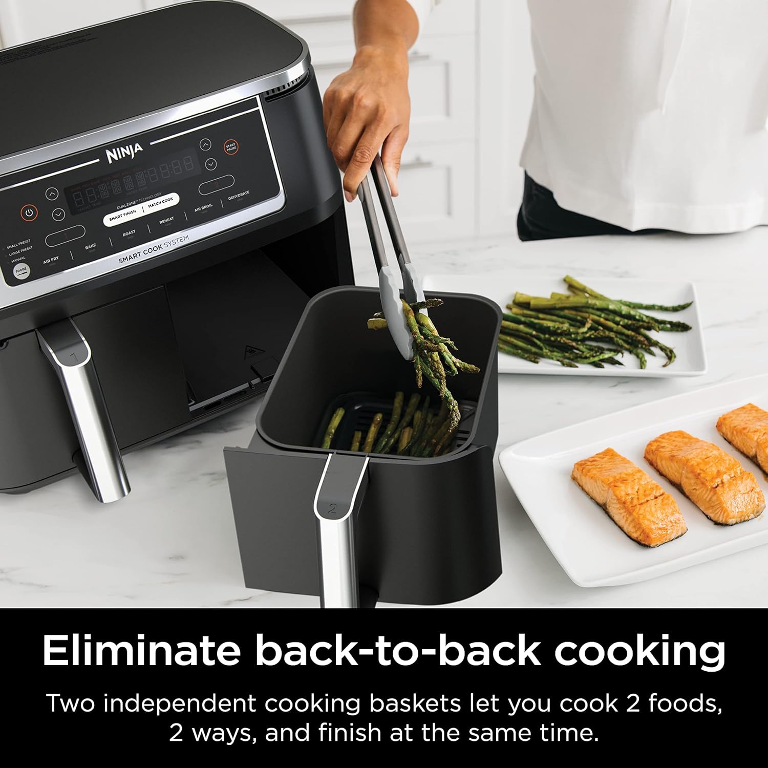 Ninja Air Fryer, Thermometer, Roast, Bake, Air Fry, Crisps, Broil, Reheats, Keep Warm, 10-in-1, Fries, Frozen Food, Veggies, and Meat, Quick Meals, Healthy Meals, Less Oil