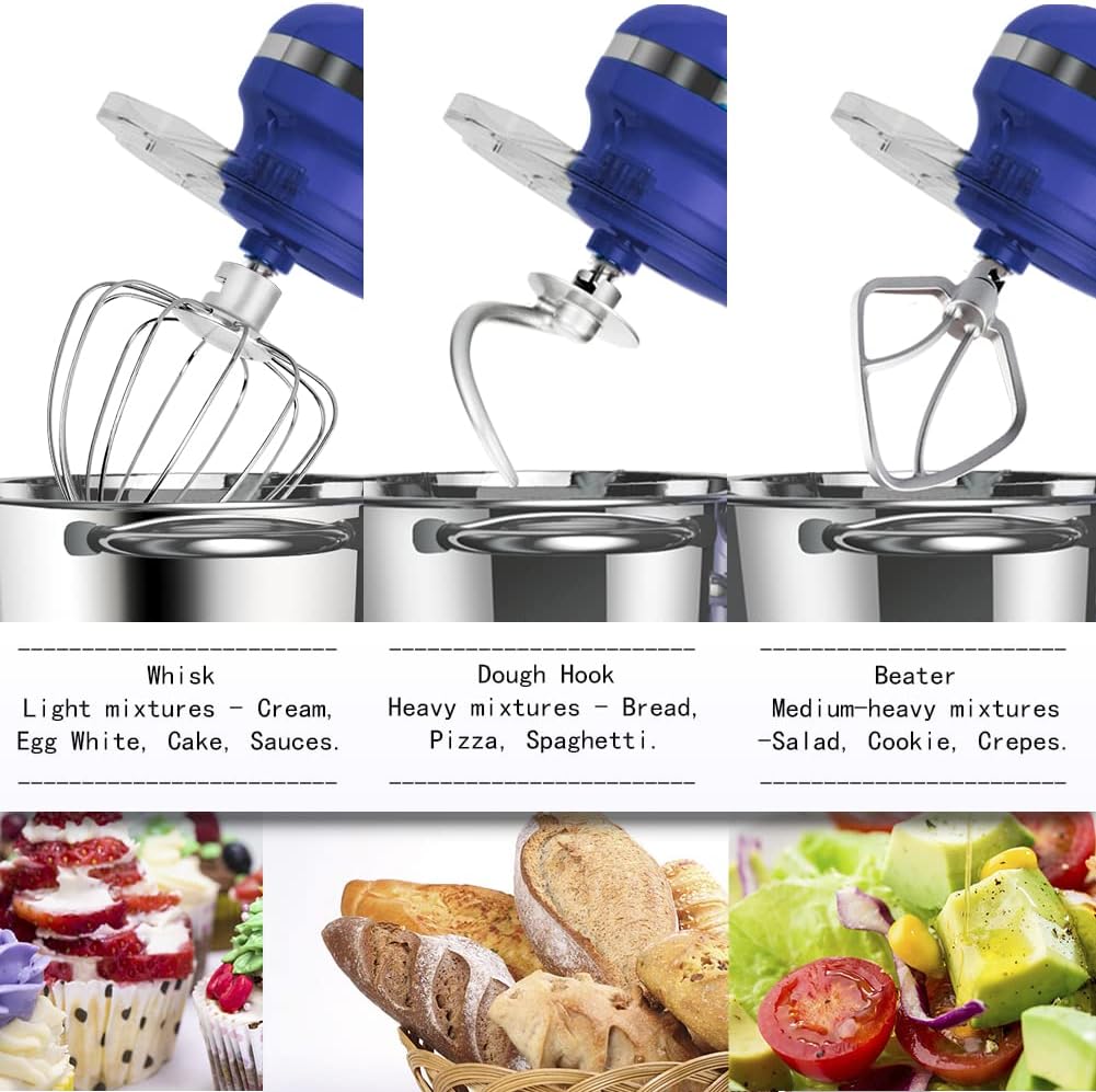 Aucma Stand Mixer,6.5-QT 660W 6-Speed Tilt-Head Food Mixer, Kitchen Electric Mixer with Dough Hook, Wire Whip & Beater (6.5QT, Black)