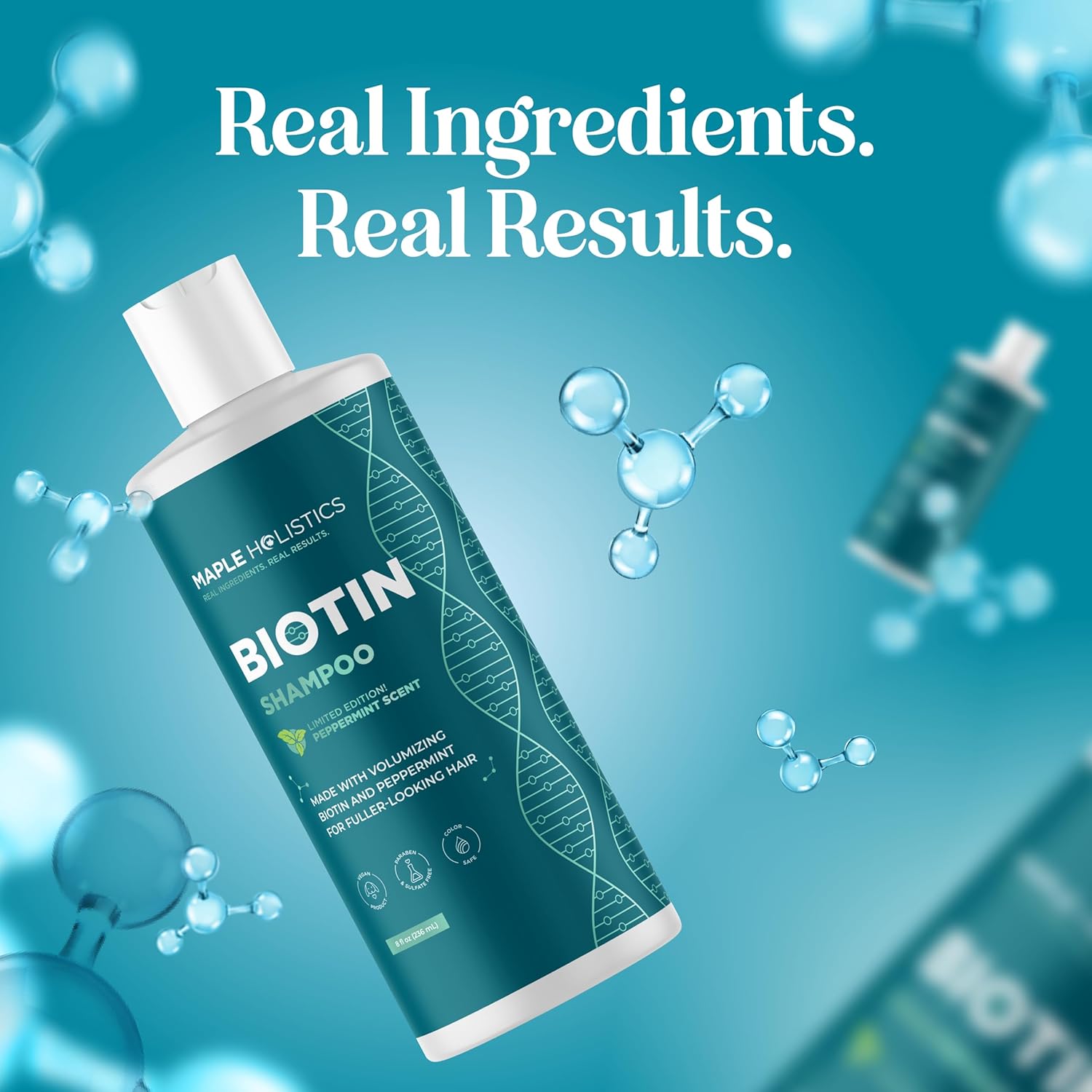 Rosemary and Biotin Shampoo for Thinning Hair - Vegan Volumizing Shampoo for Fine Hair with Argan and Tea Tree Oil - Paraben Silicone and Sulfate Free Shampoo for Dry Damaged Weak and Thin Hair Care